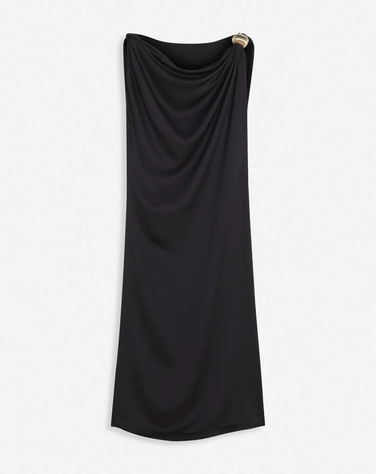 Lanvin Arpège ring draped silk dress Black Cheap