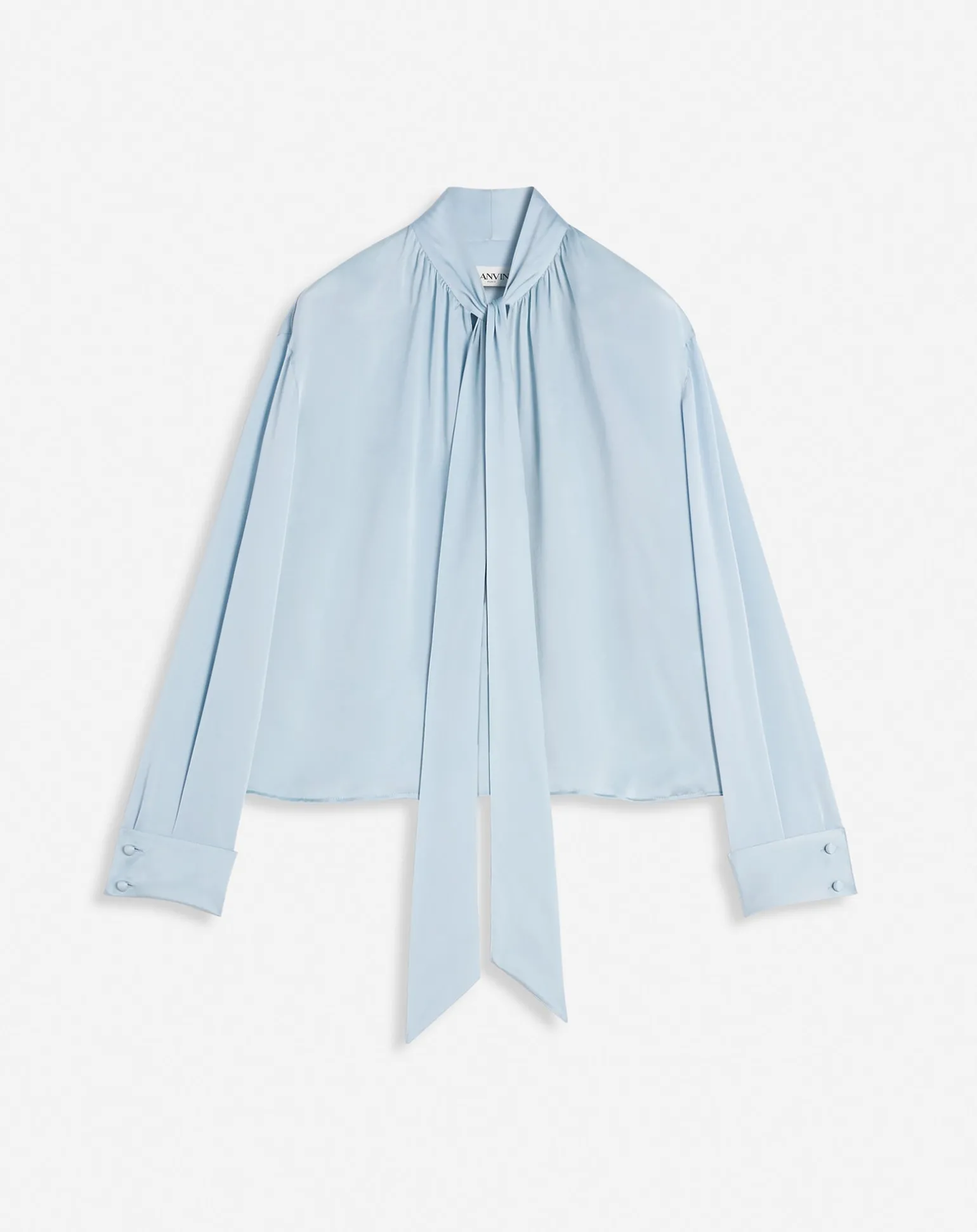 Lanvin Ascot collar blouse Skyblue Clearance