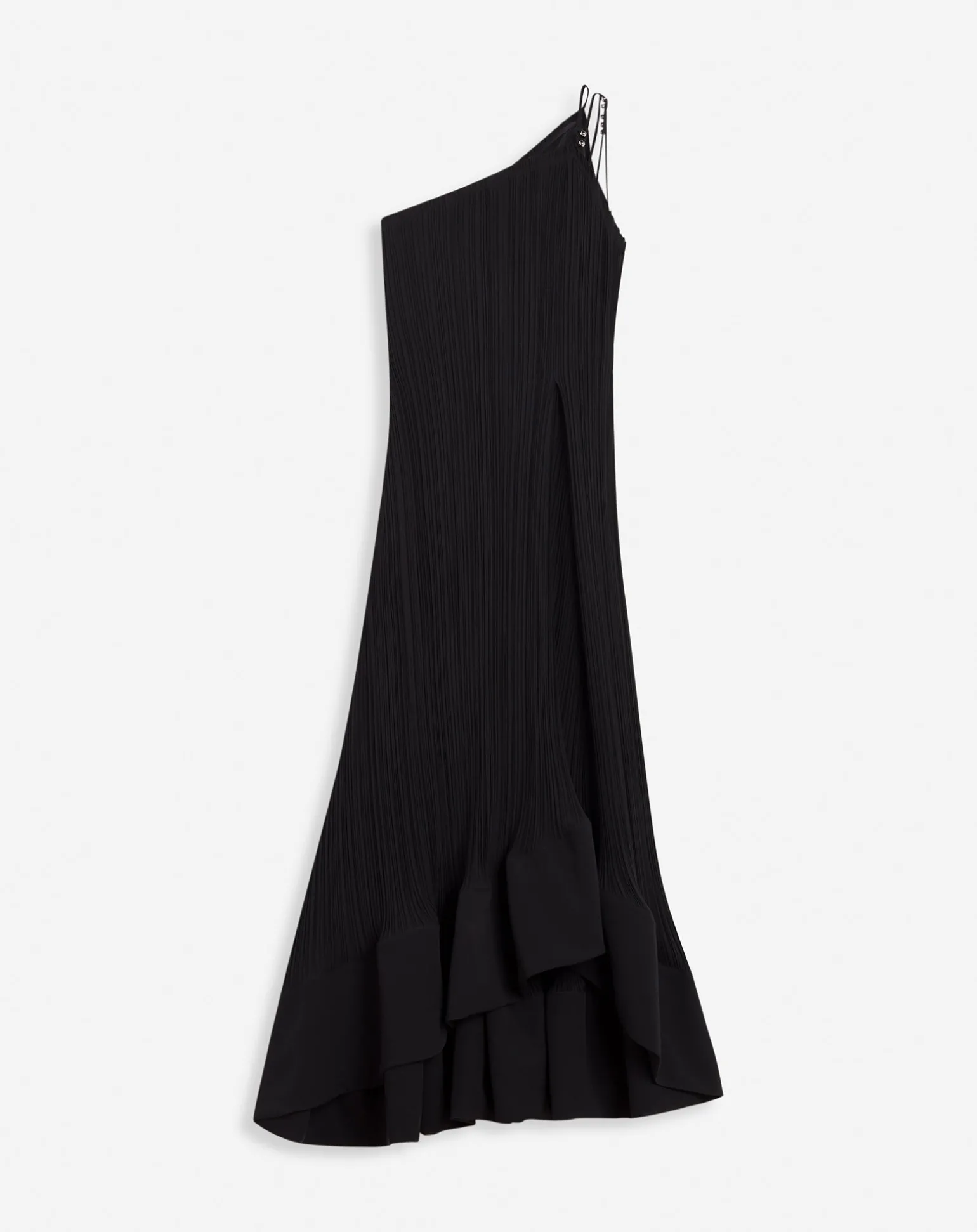 Lanvin Asymmetrical pleated dress Black Online