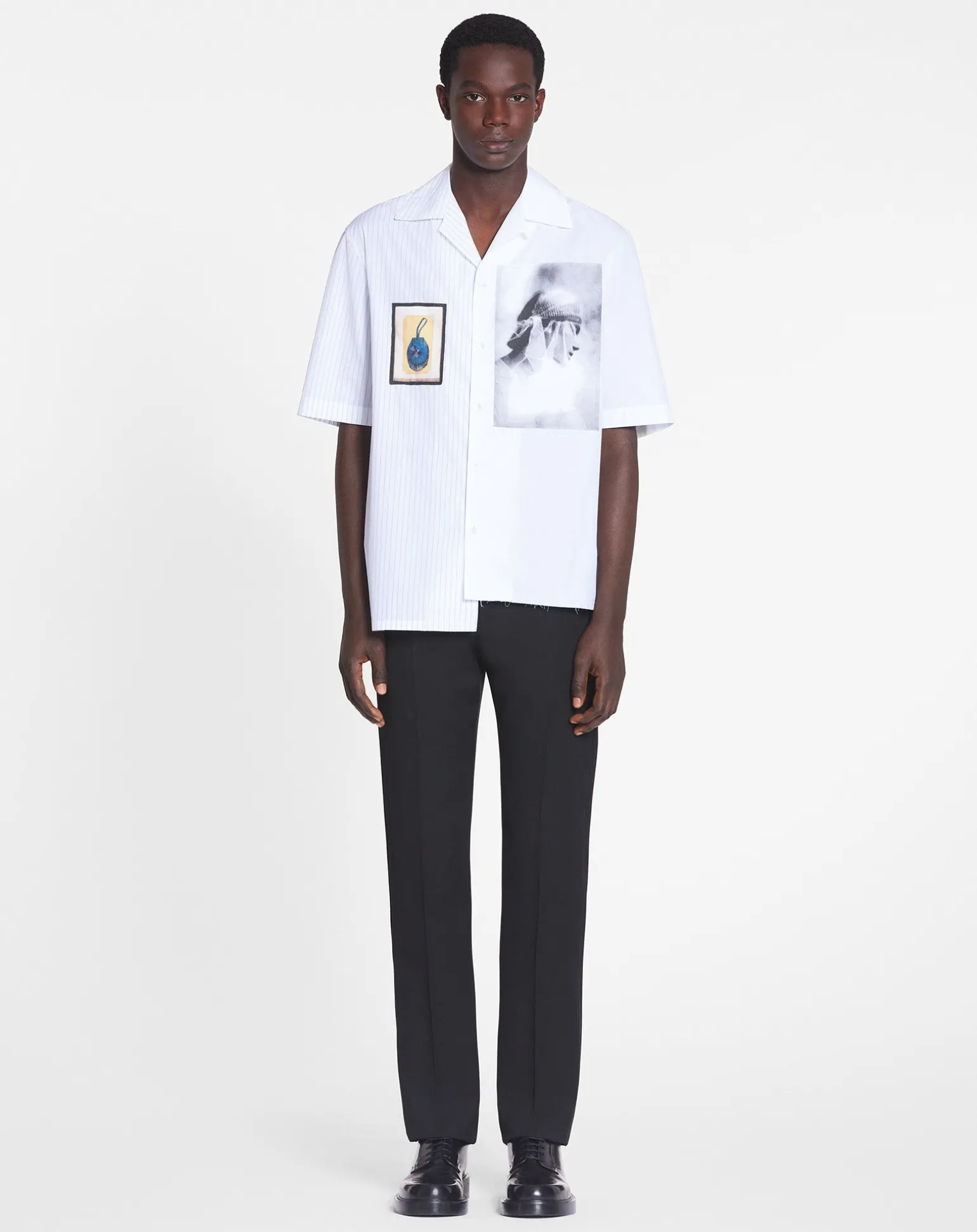 Lanvin Asymmetrical shirt archives print White/black Hot