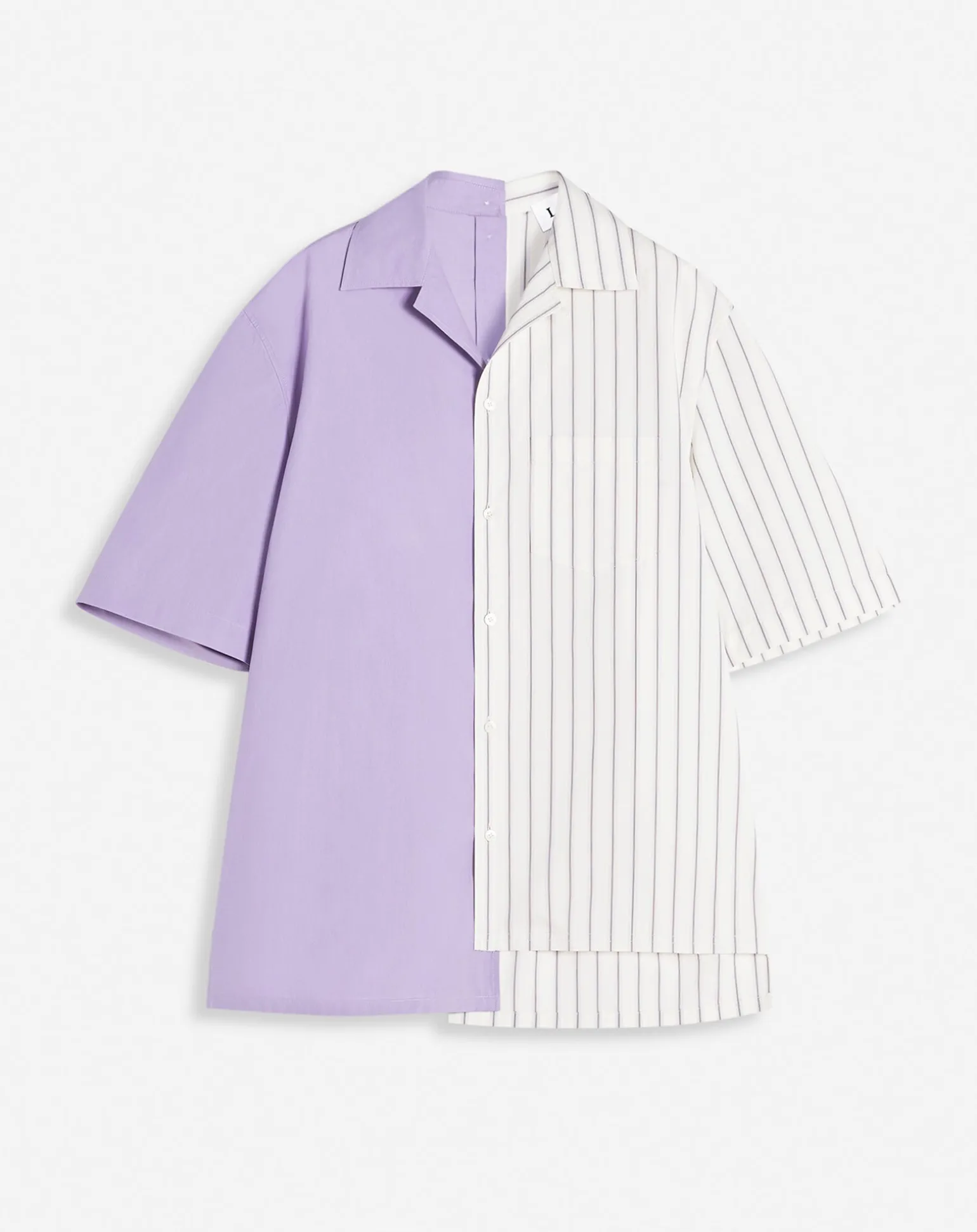 Lanvin Asymmetrical striped shirt White/purple Sale