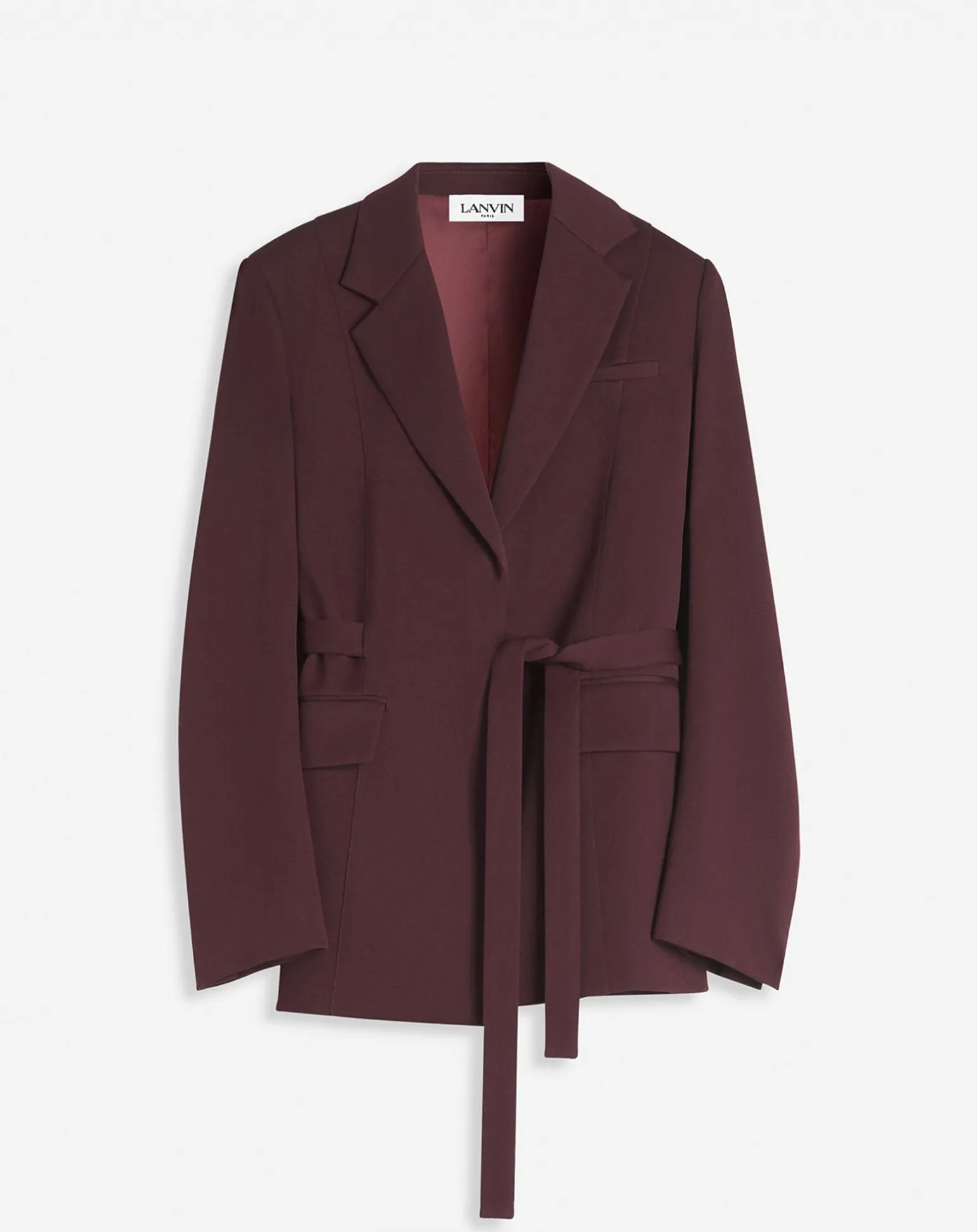 Lanvin Belted jacket Burgundy Flash Sale