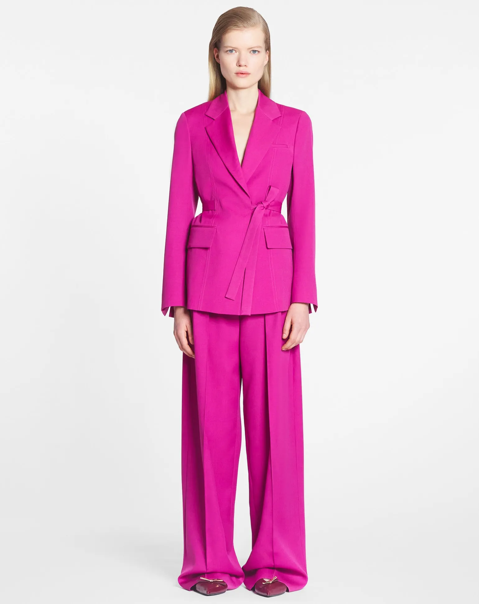 Lanvin Belted jacket Fuchsia Flash Sale