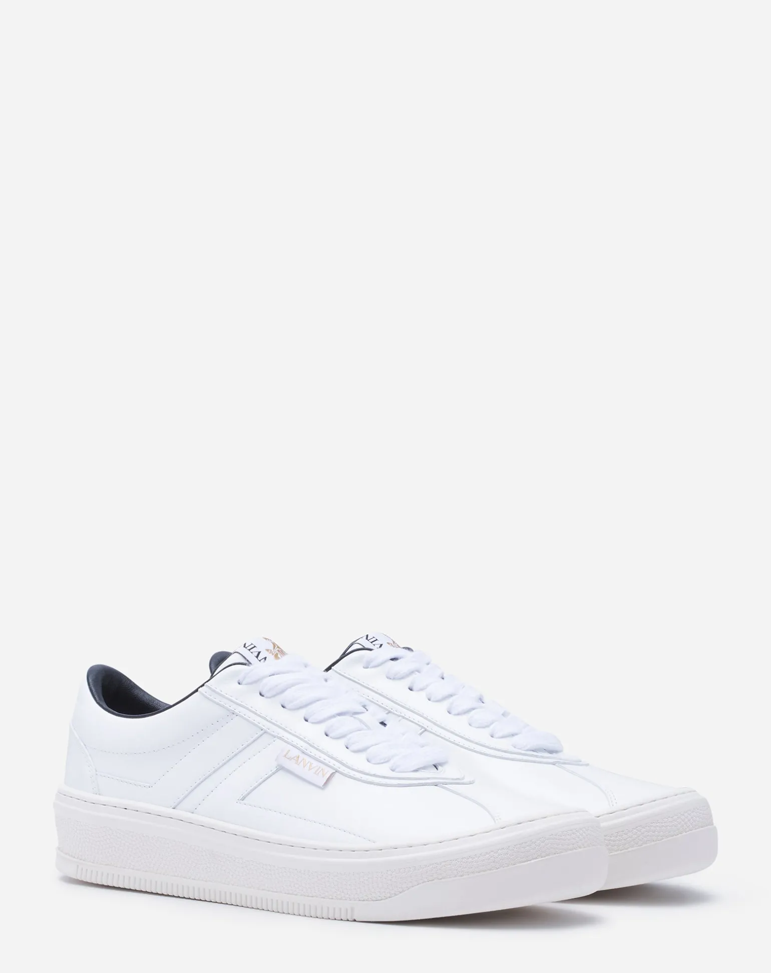 Lanvin Cash by sneakers in leather White Flash Sale