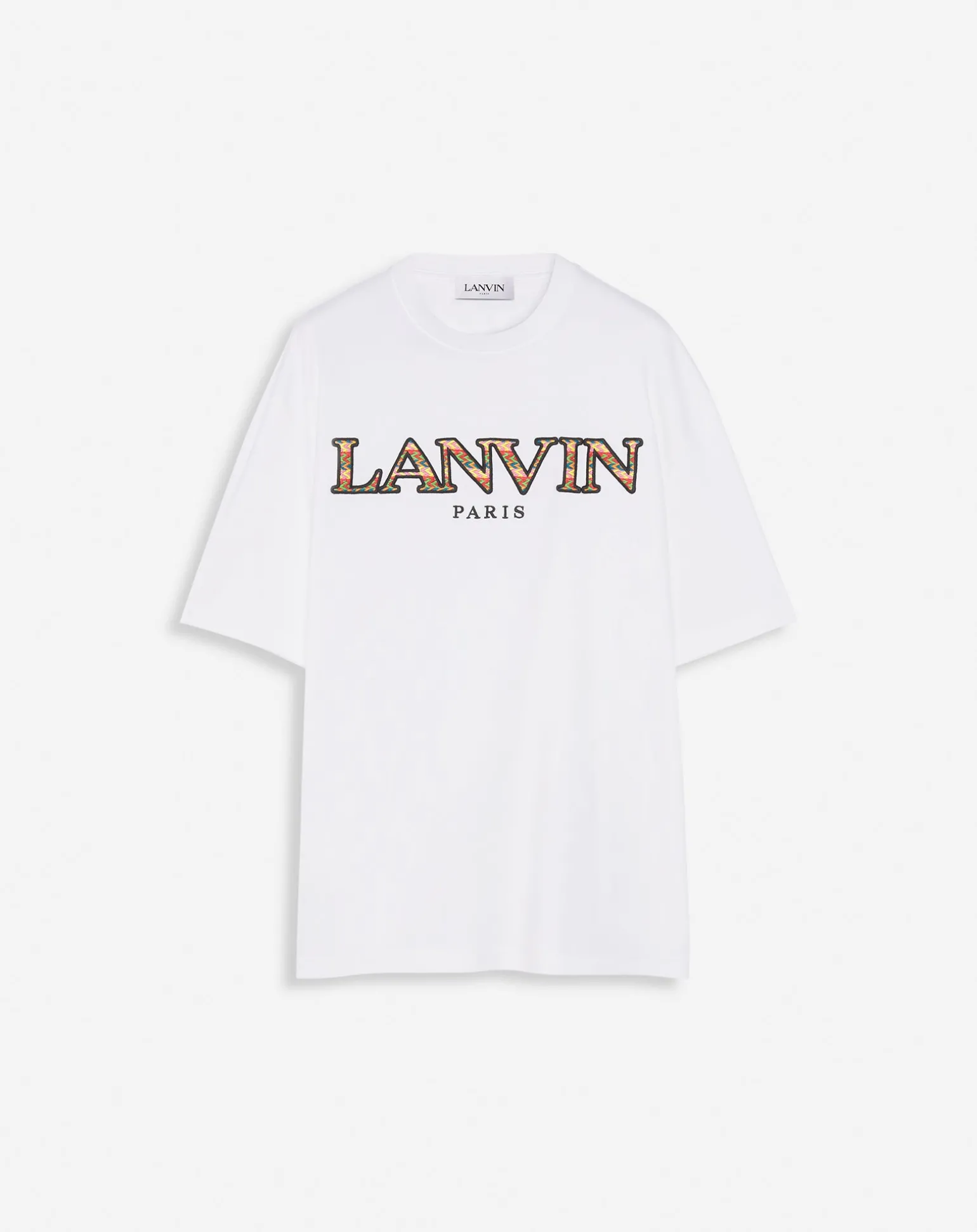 Lanvin Classic curb embroidered t-shirt Opticalwhite Sale