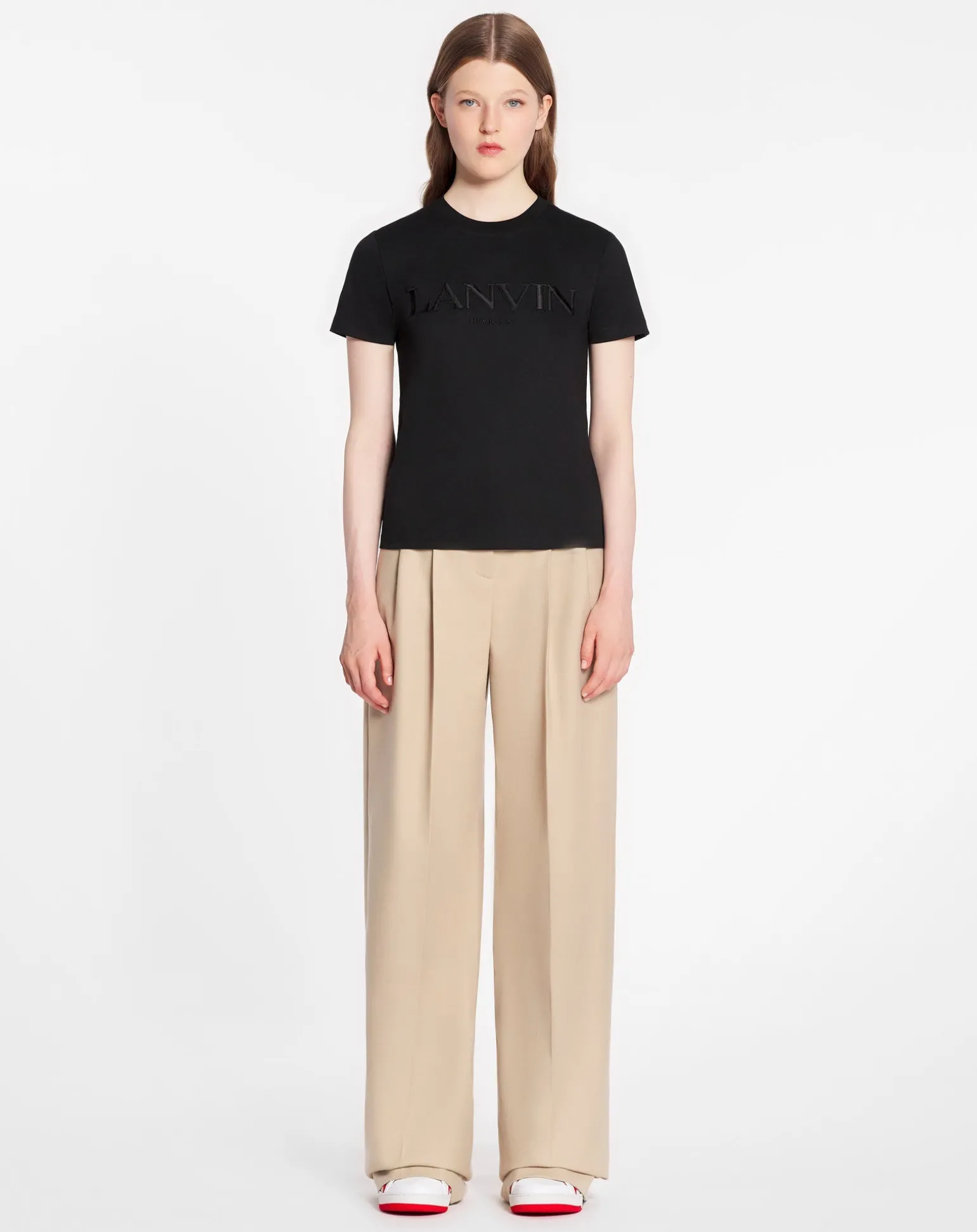 Lanvin Classic fit embroidered t-shirt Black Hot