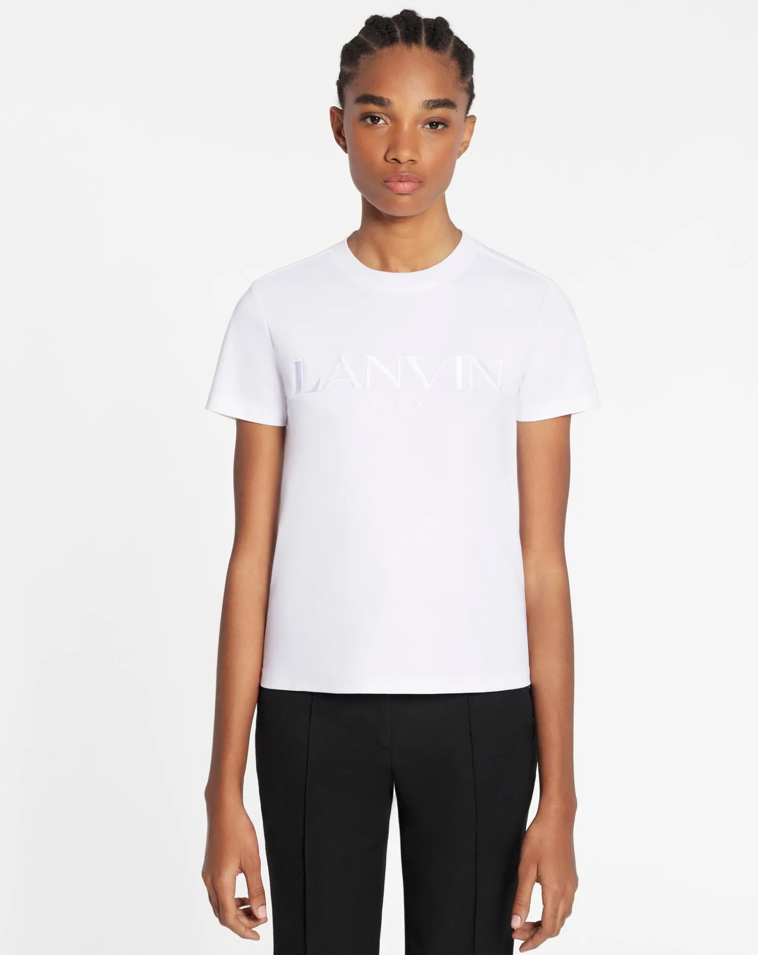 Lanvin Classic fit embroidered t-shirt Opticalwhite Outlet