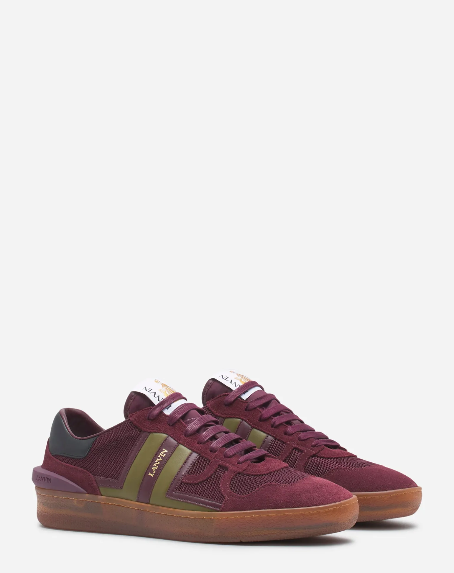 Lanvin Clay mesh sneakers Burgundy/green Sale