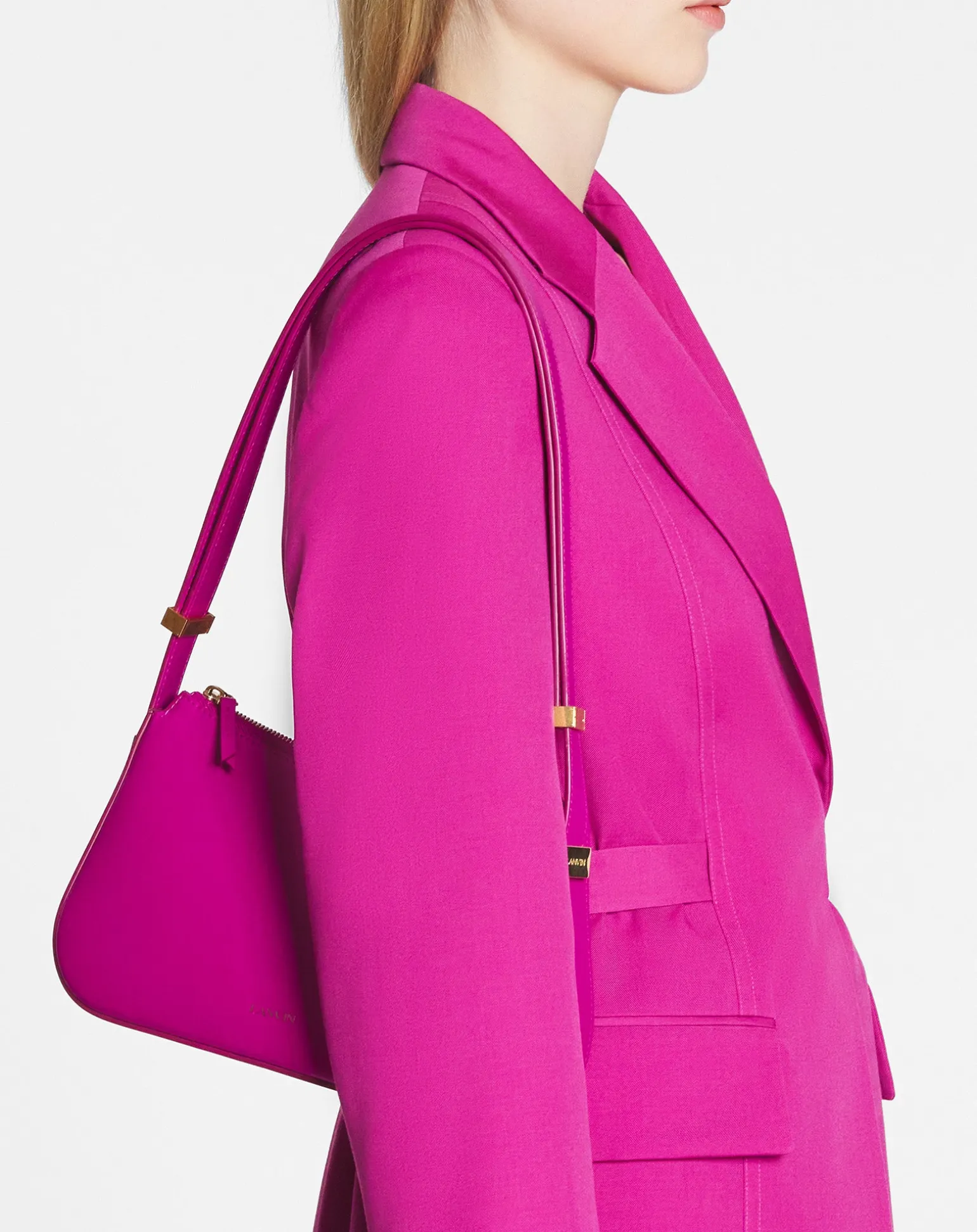 Lanvin Concerto baguette leather bag Fuchsia Clearance