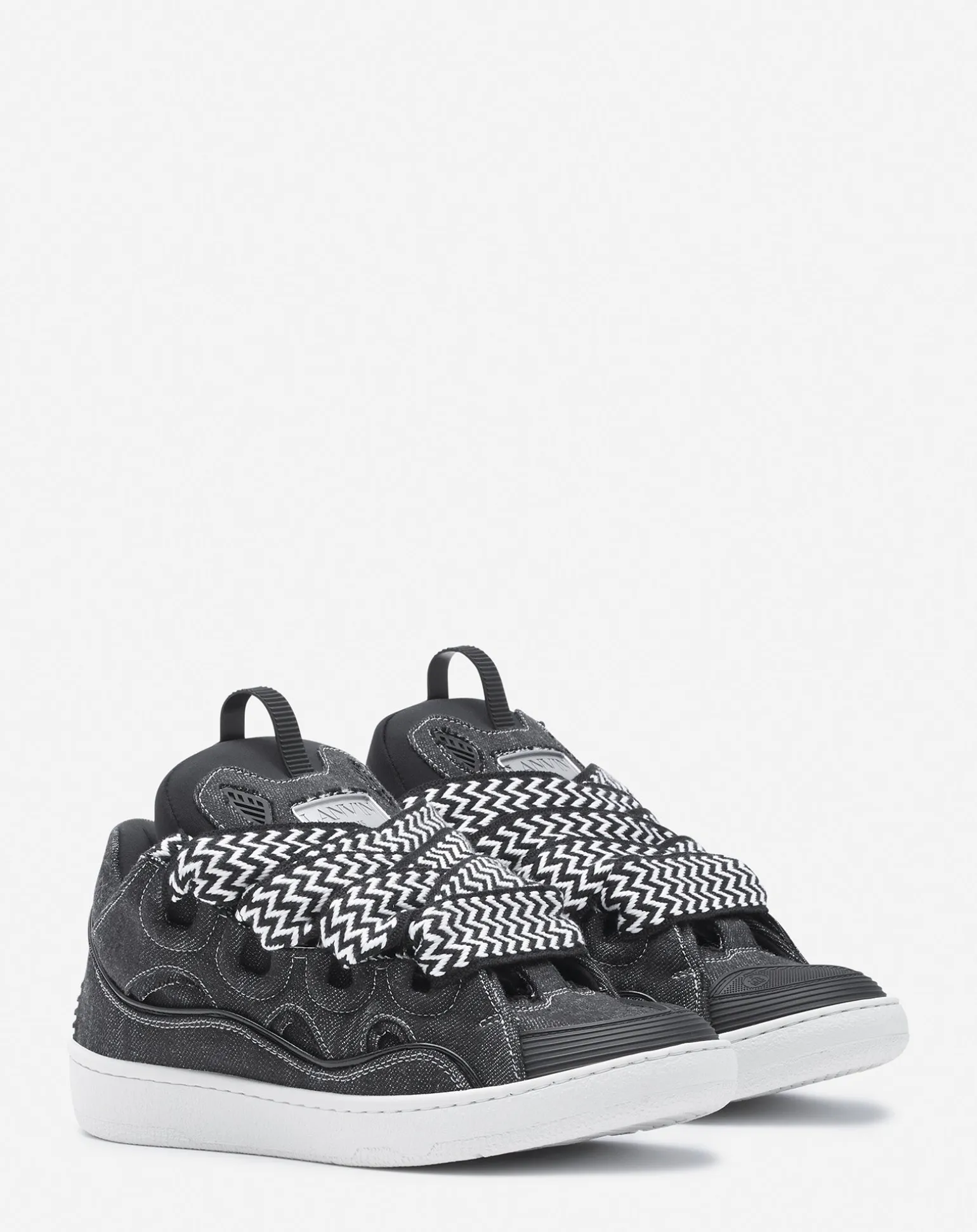 Lanvin Curb sneakers in denim Black Cheap