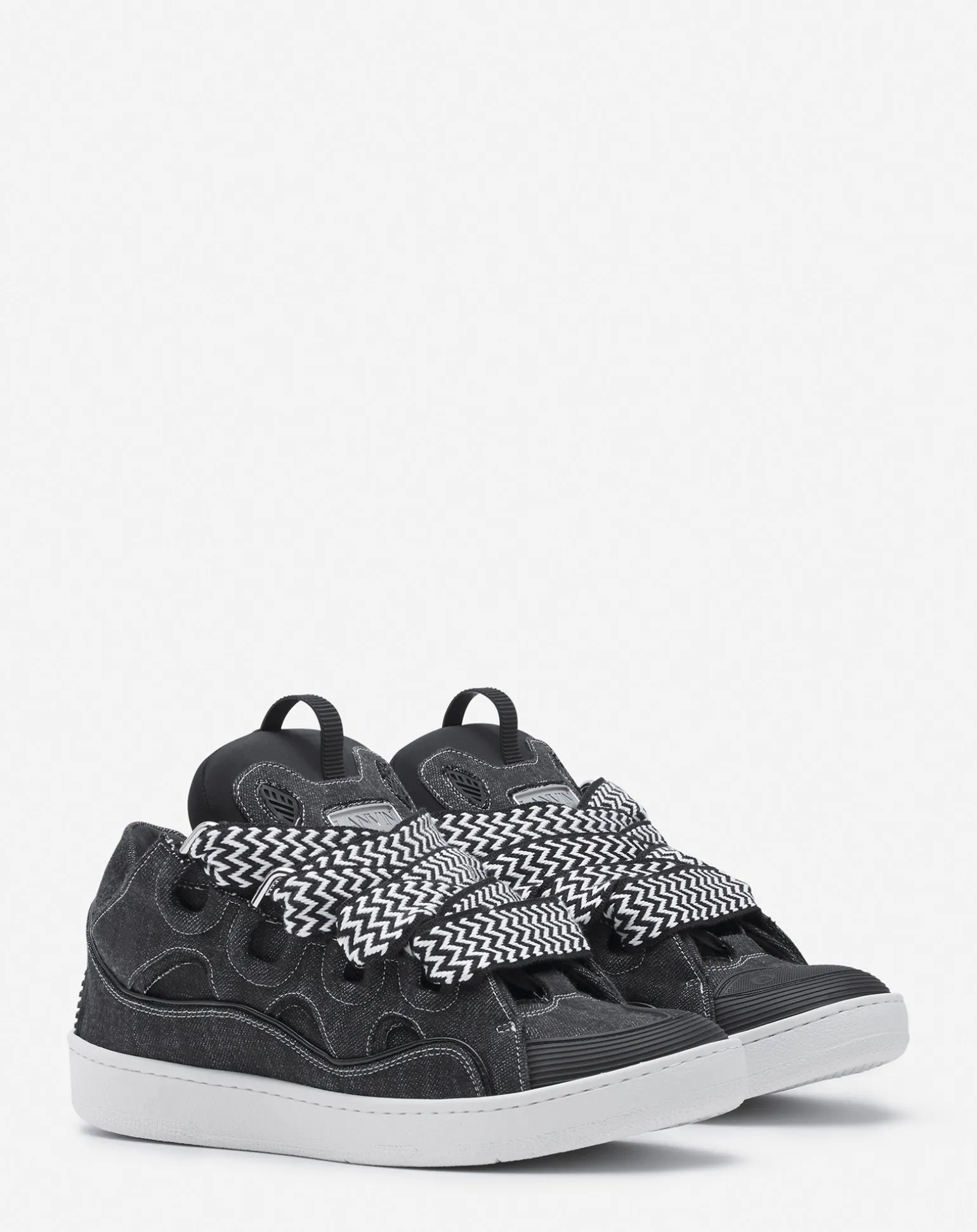 Lanvin Curb sneakers in denim Black Cheap