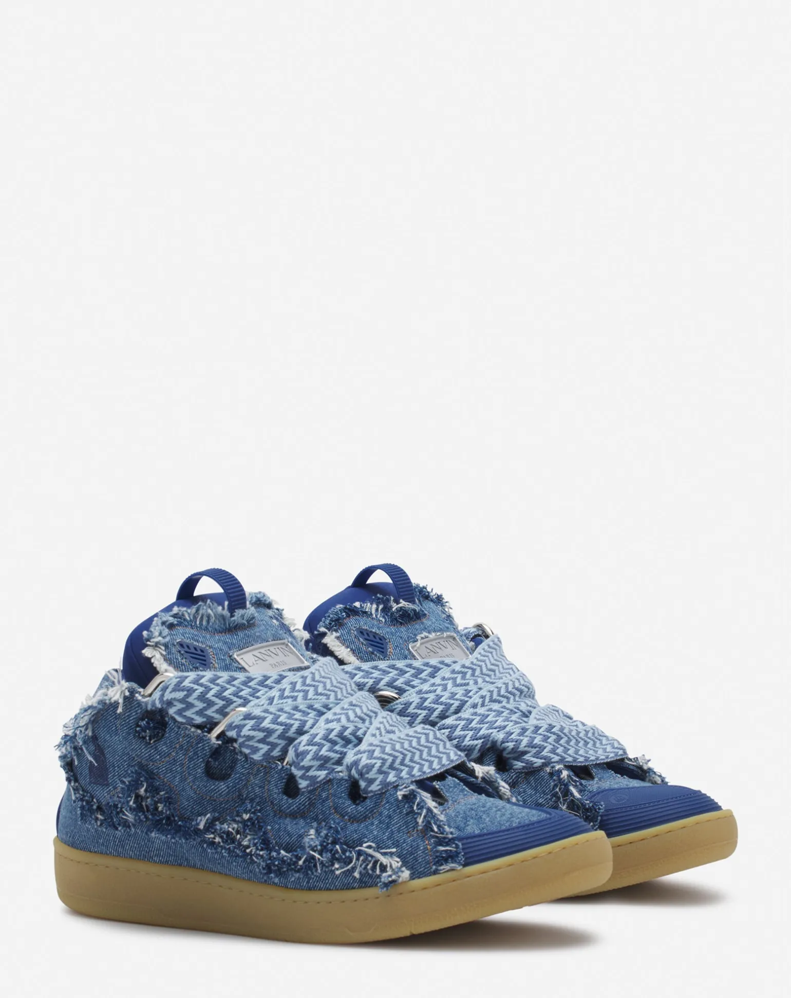 Lanvin Curb sneakers in denim Denimblue Discount