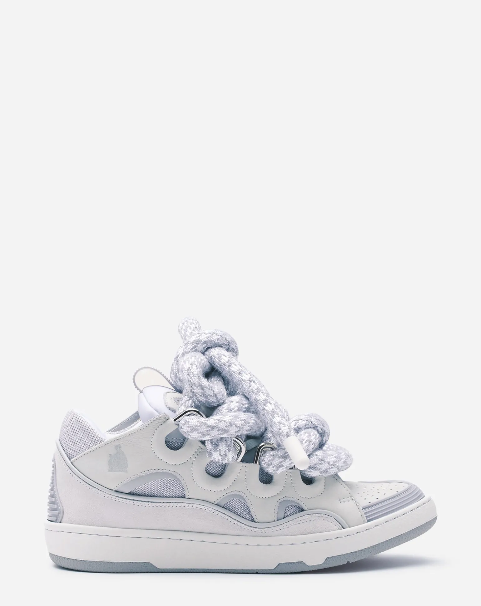 Lanvin Curb sneakers in leather with snake laces White Sale