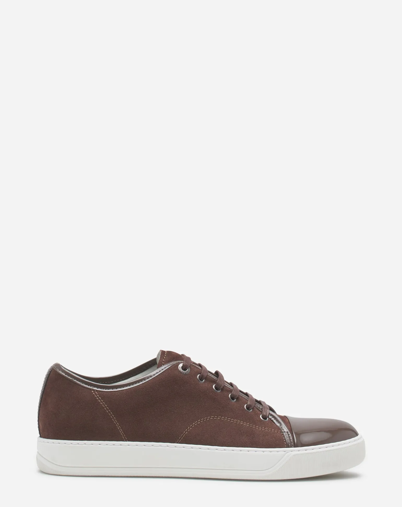 Lanvin Dbb1 leather and suede sneakers Darkbrown Cheap