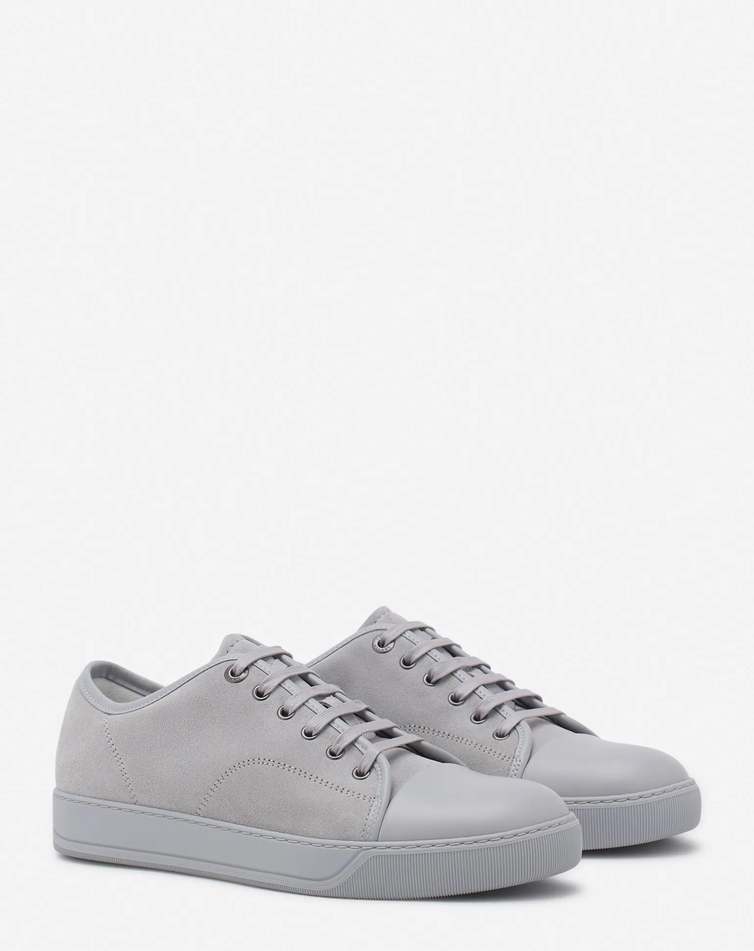 Lanvin Dbb1 leather and suede sneakers Lightgrey/lightgrey Best Sale