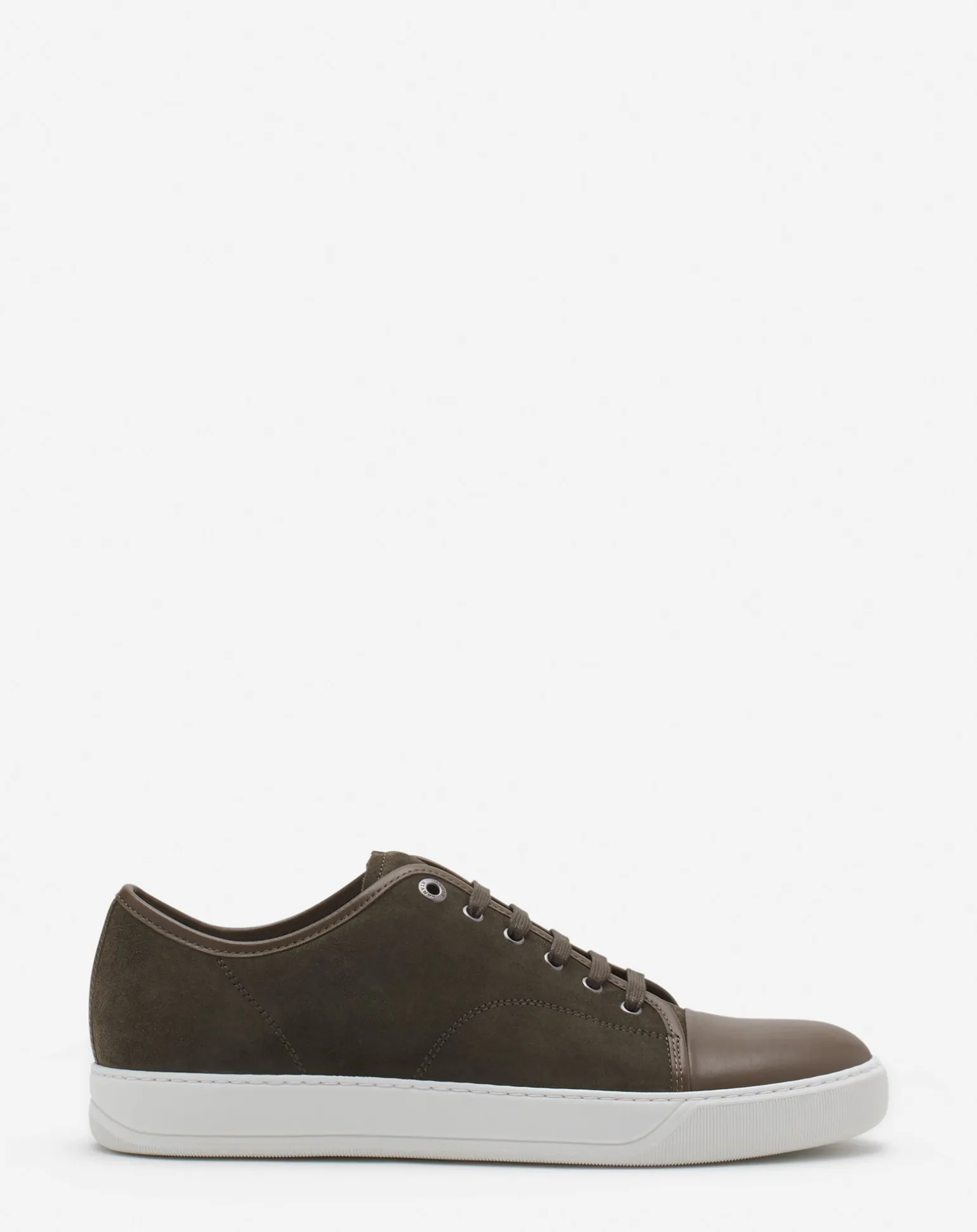 Lanvin Dbb1 leather and suede sneakers Khaki/white Cheap