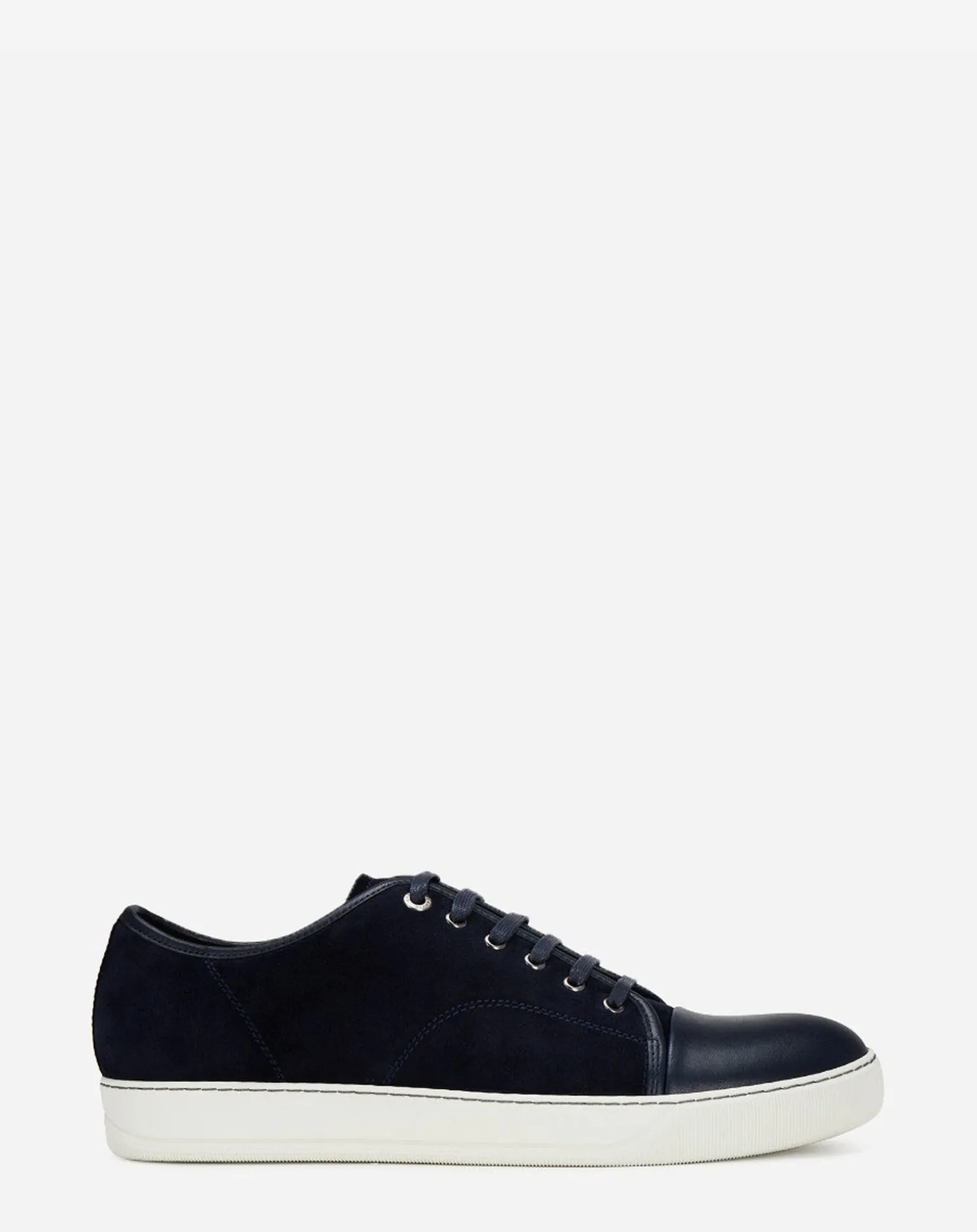 Lanvin Dbb1 leather and suede sneakers Navyblue Cheap