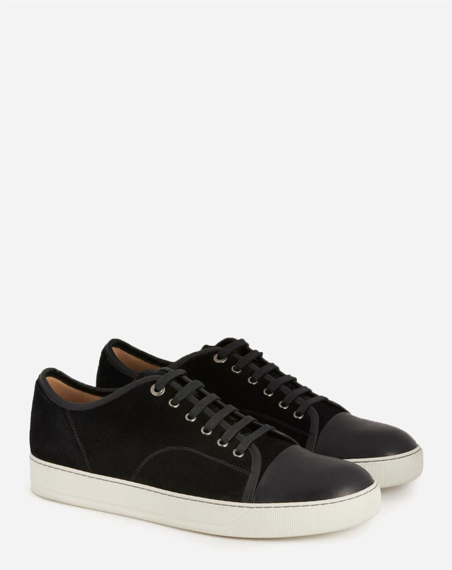 Lanvin Dbb1 leather and suede sneakers Black Flash Sale