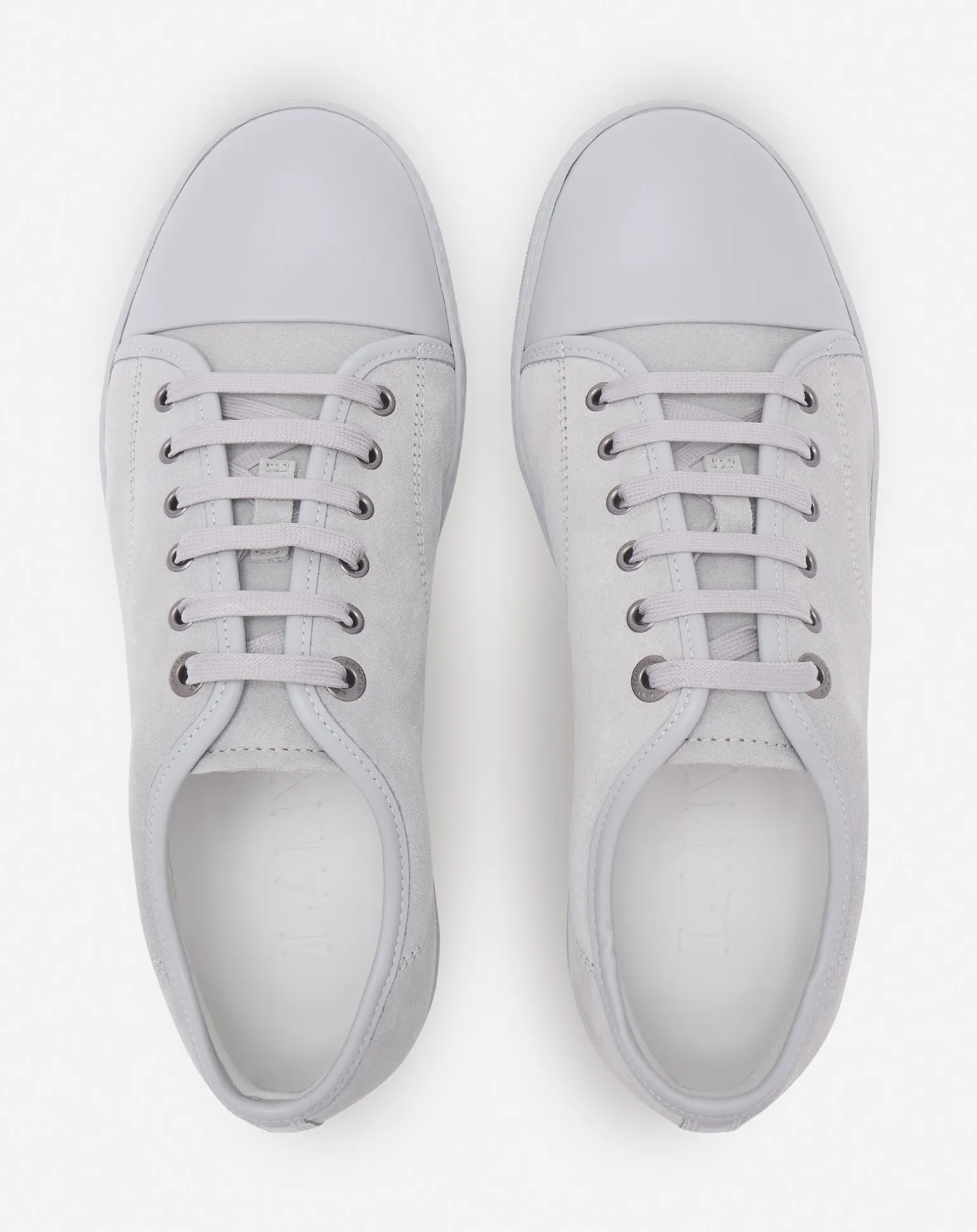 Lanvin Dbb1 leather and suede sneakers Lightgrey/lightgrey Best Sale