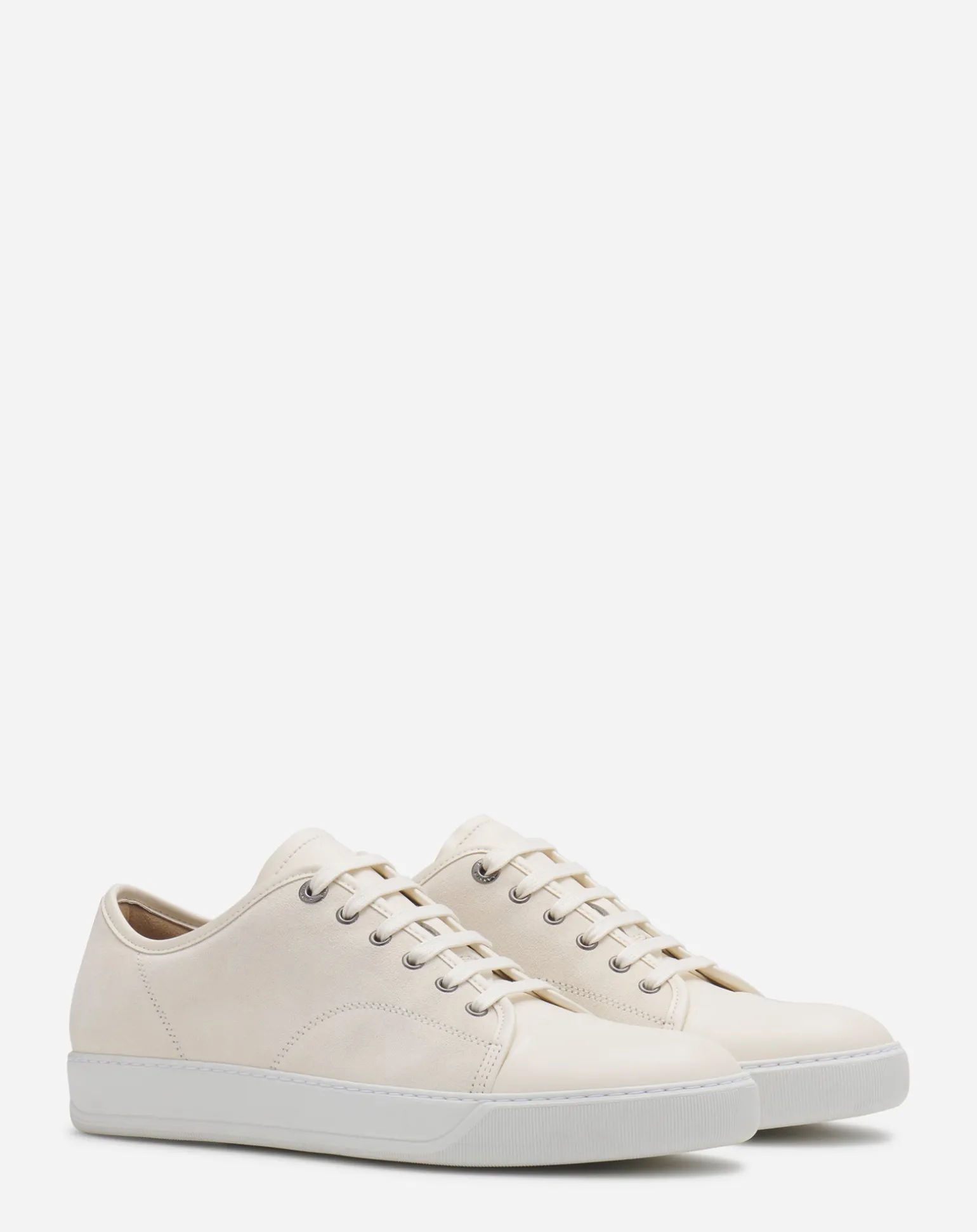 Lanvin Dbb1 leather and suede sneakers Cream Clearance