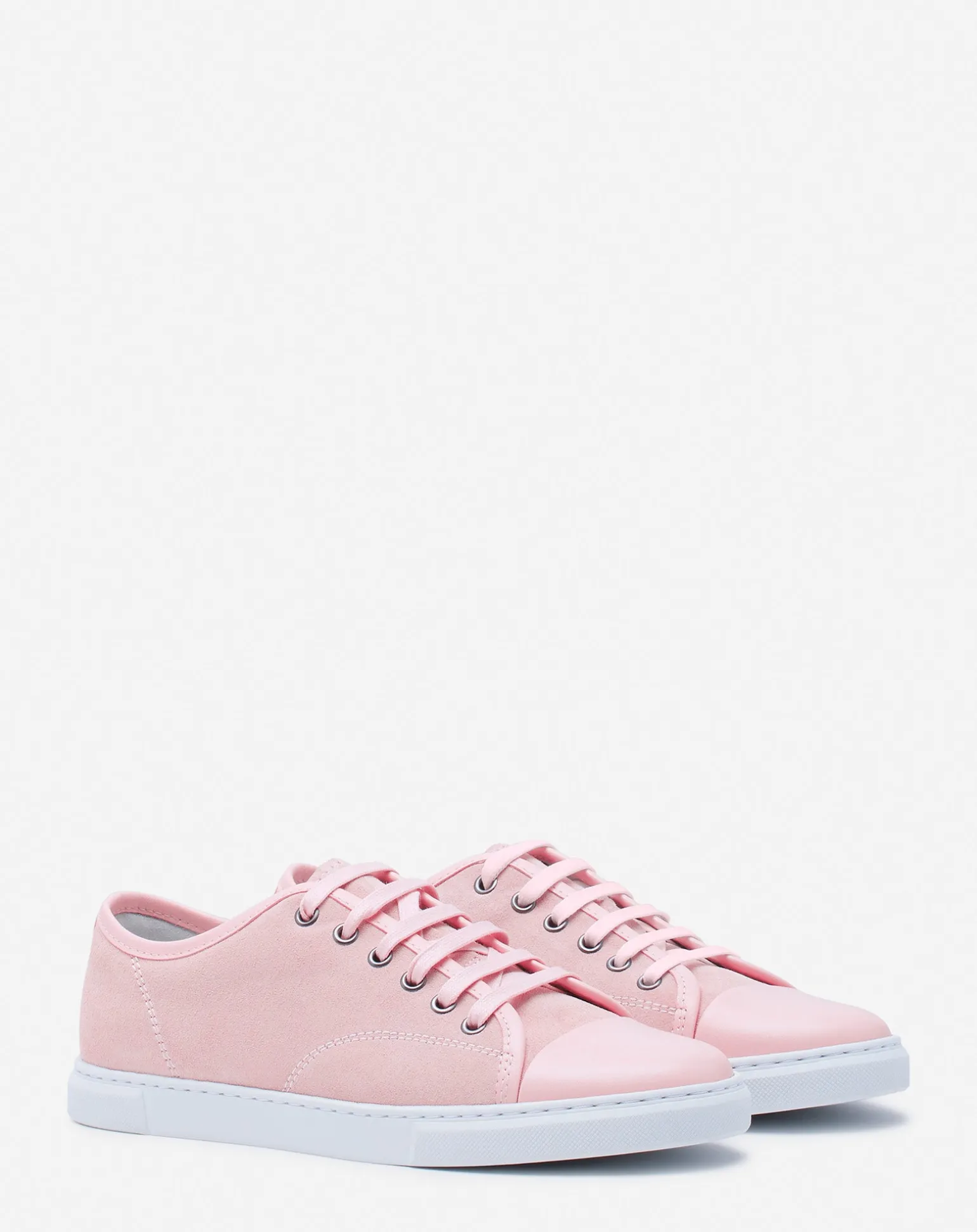 Lanvin Dbb1 leather and suede sneakers Palepink Shop