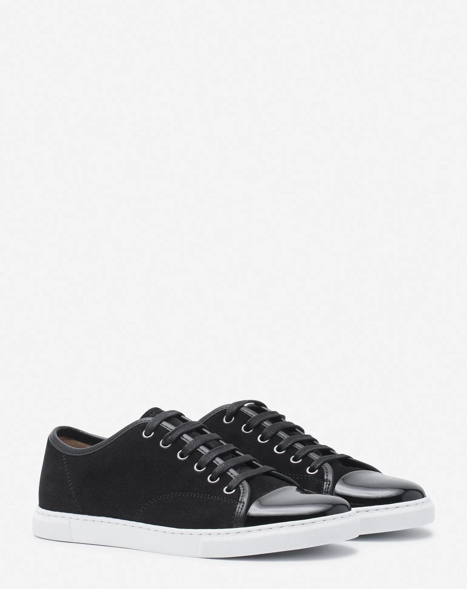 Lanvin Dbb1 sneakers in suede and patent leather Black New