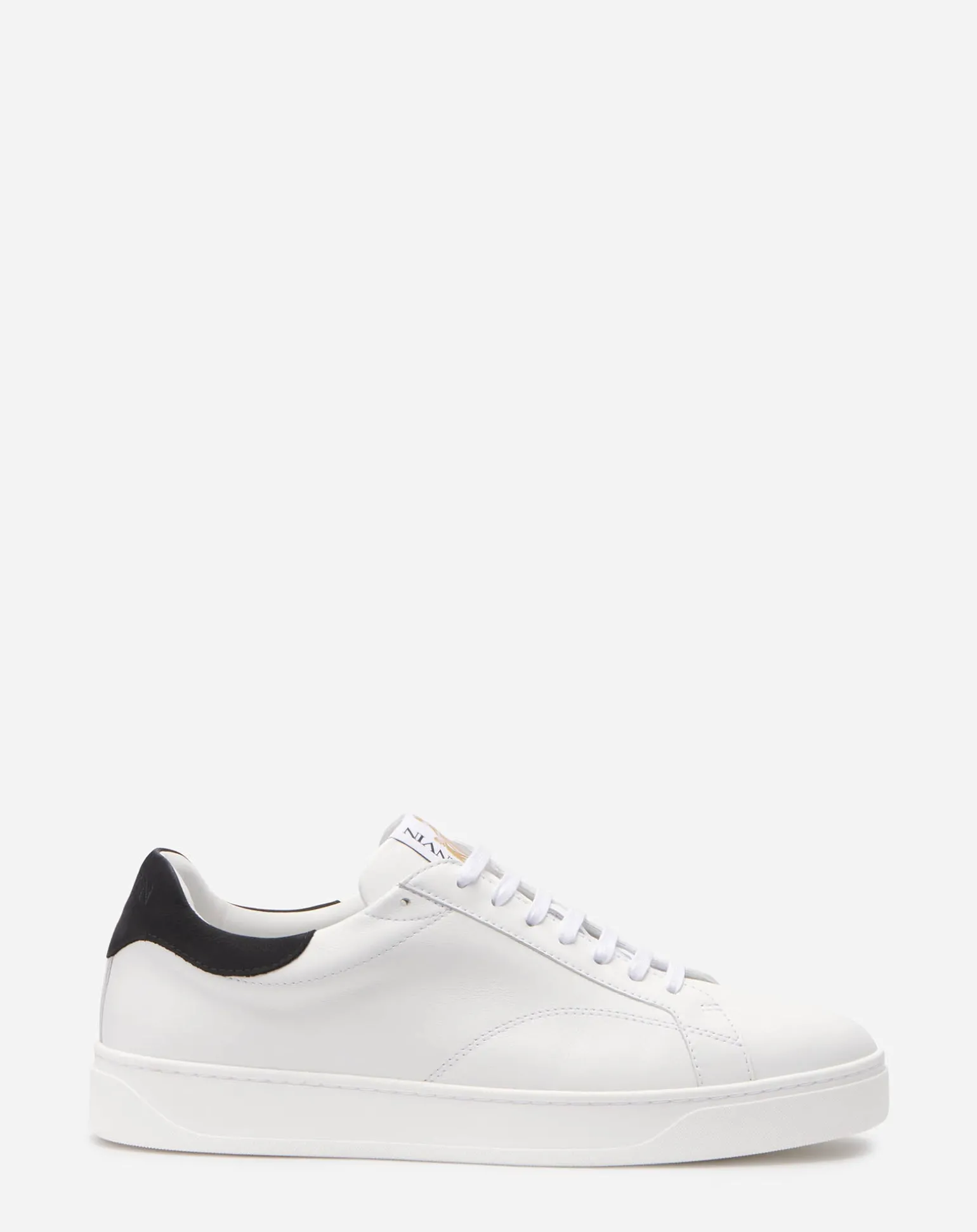 Lanvin Ddb0 leather and suede sneakers White/black Online