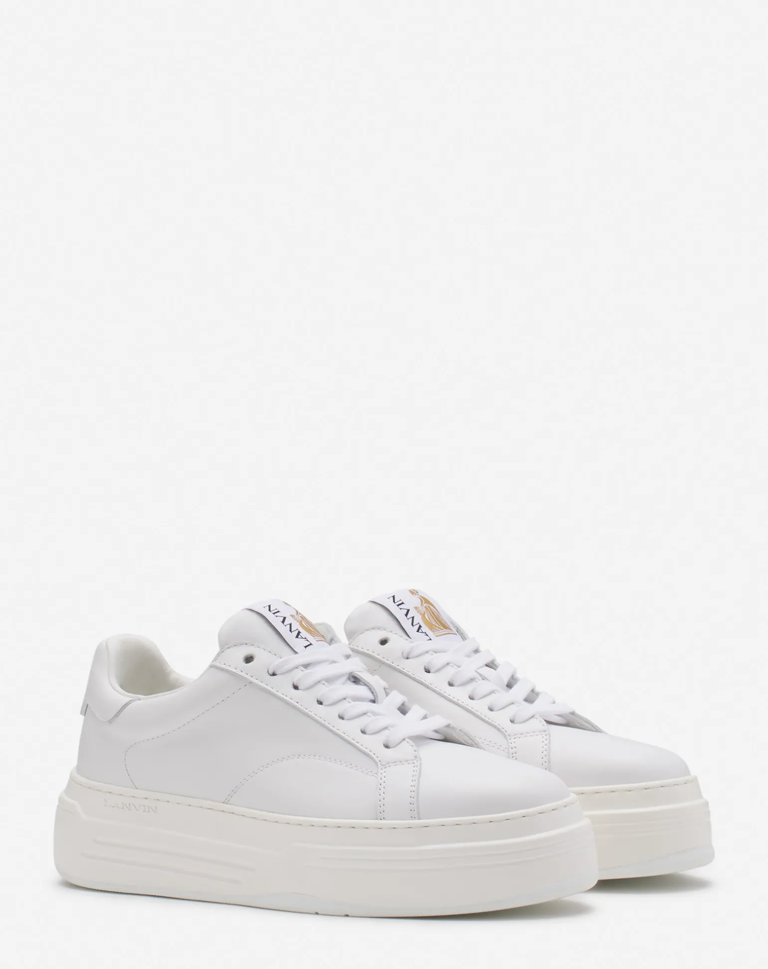 Lanvin Ddb0 leather platform sneakers White/white Cheap