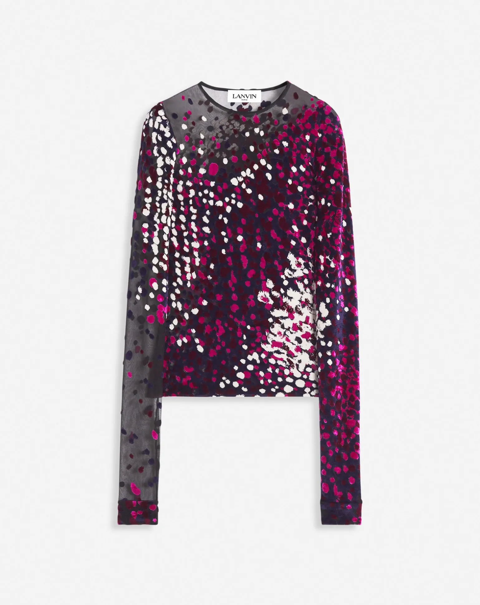 Lanvin Devoured jersey top Fuchsia/japaneseink Discount