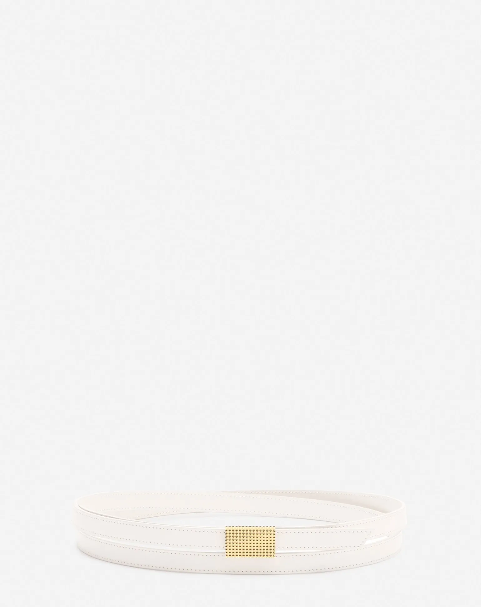 Lanvin Double concerto leather belt Latte Discount