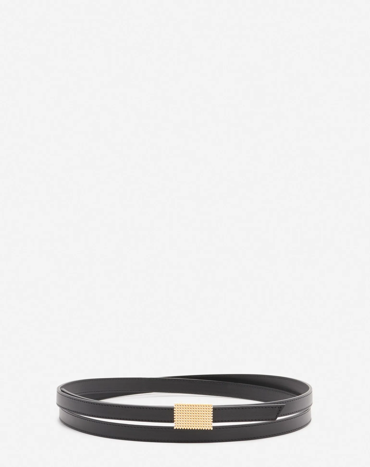 Lanvin Double concerto leather belt Black Sale