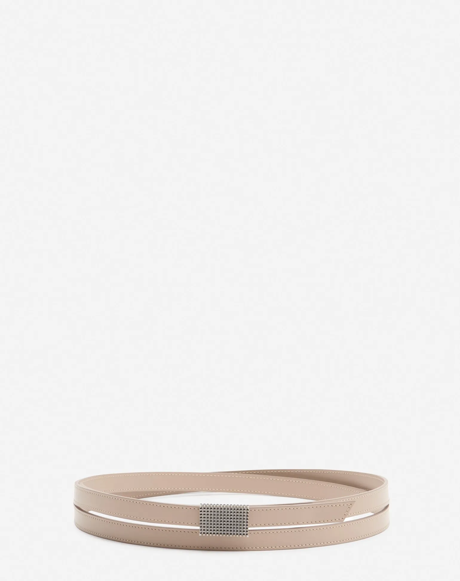 Lanvin Double concerto leather belt Taupe Clearance