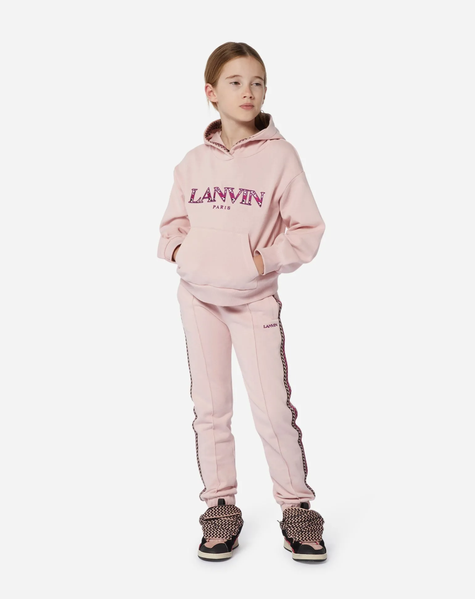 Lanvin Embroidered hooded sweatshirt Pink Clearance