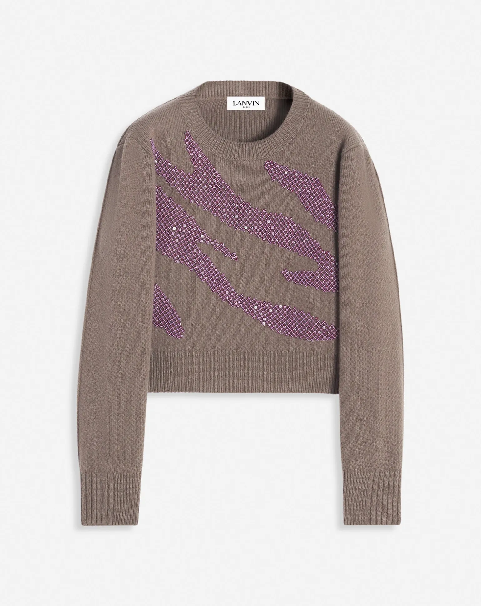 Lanvin Embroidered knit sweater Marronglace Hot