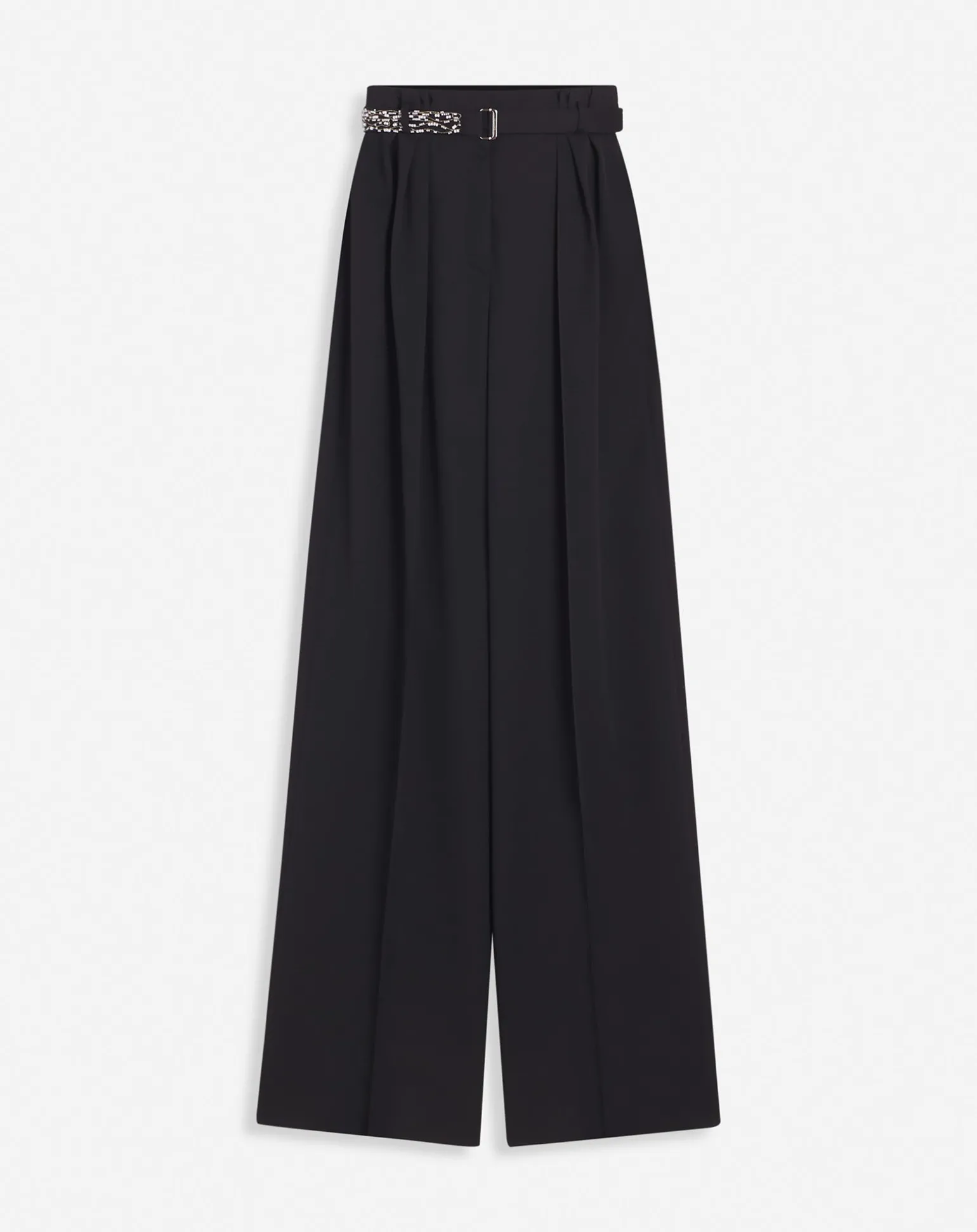 Lanvin Embroidered wide-leg pants Black Flash Sale