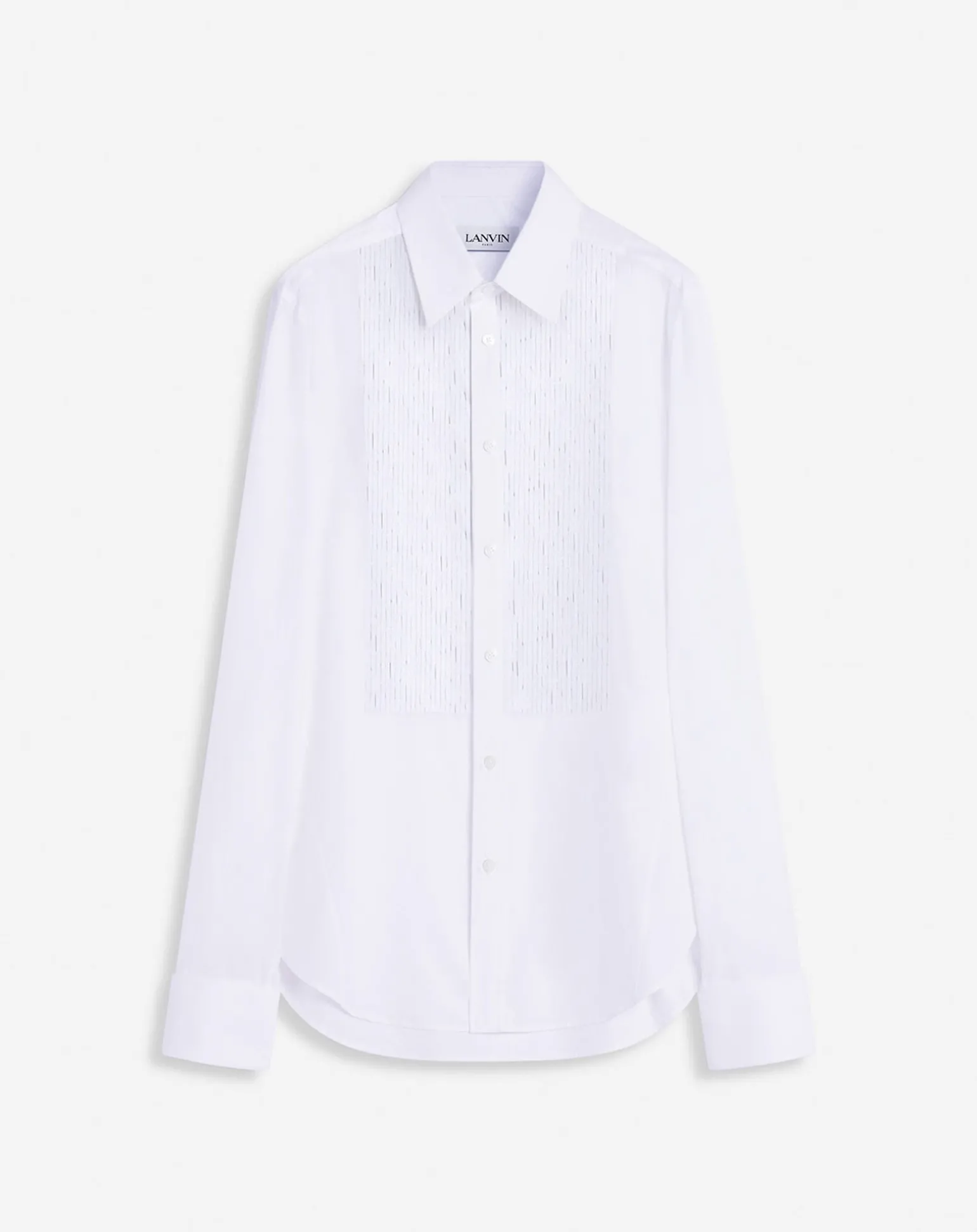 Lanvin Fitted shirt with an embroidered bib front Opticwhite Best