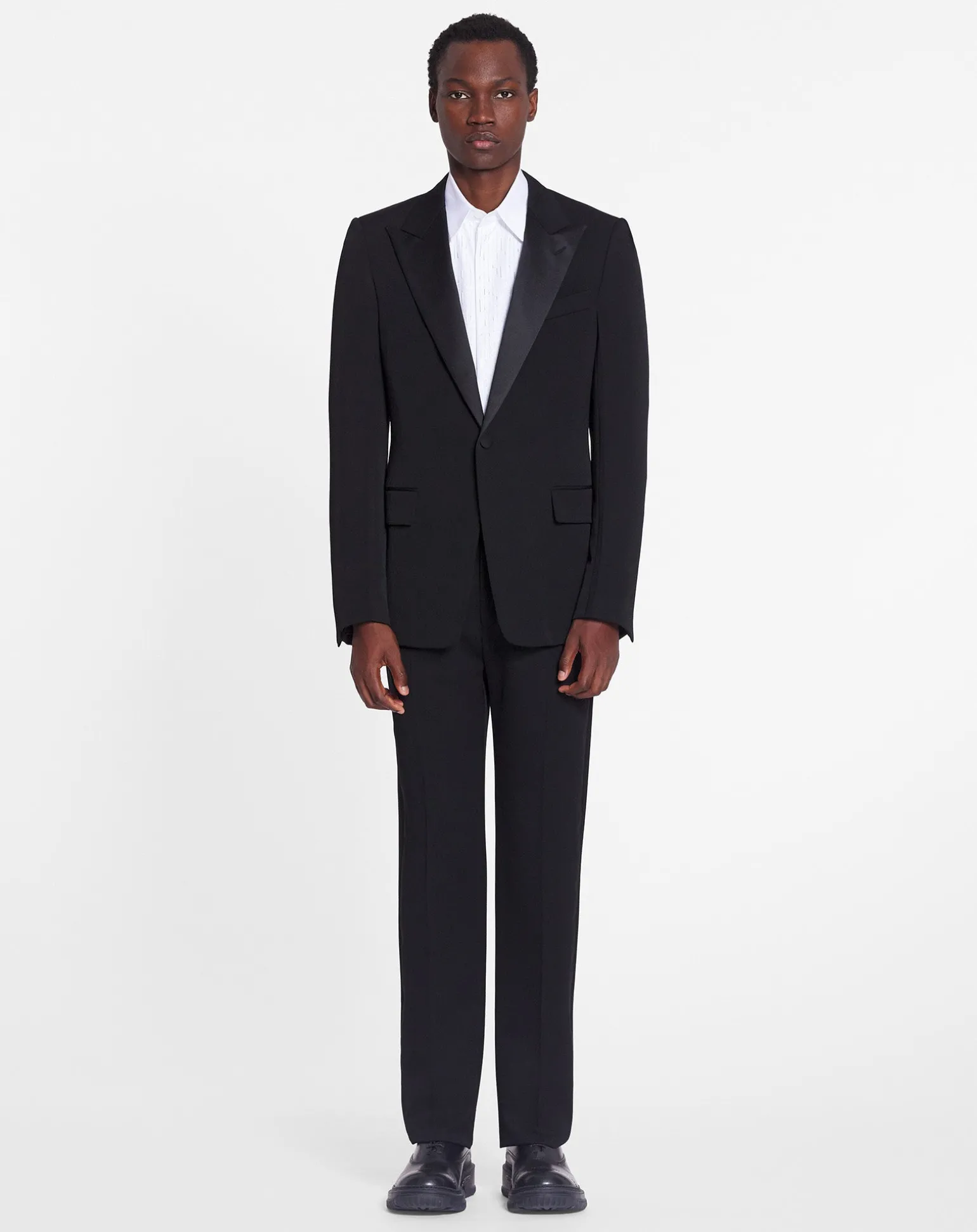 Lanvin Fitted tailored pants with satin bands Black Hot