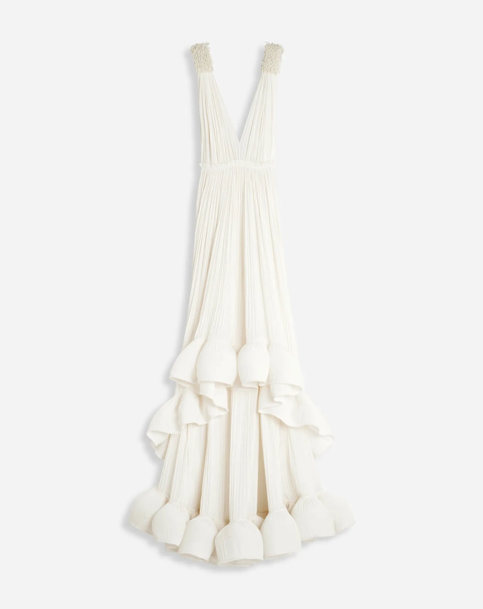 Lanvin Floor length evening gown in charmeuse Offwhite Shop