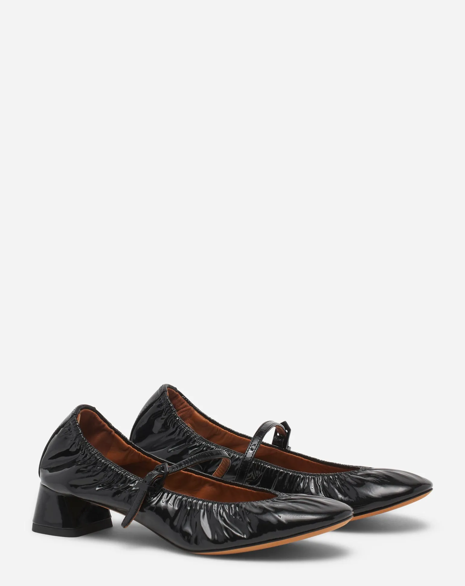 Lanvin Heeled mary jane in glossy leather Black Discount