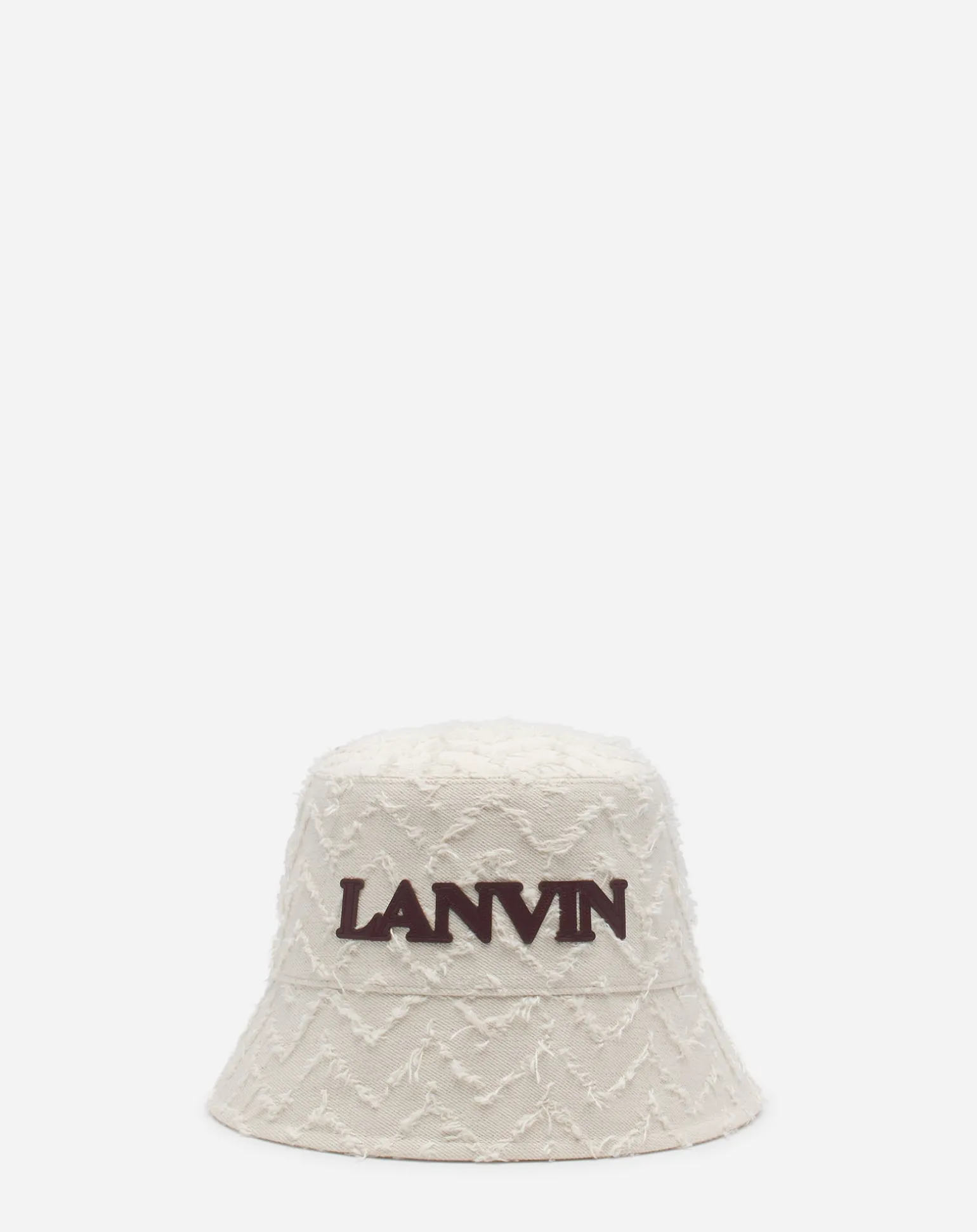 Lanvin Herringbone motif bucket hat Lightbeige/burgundy Store