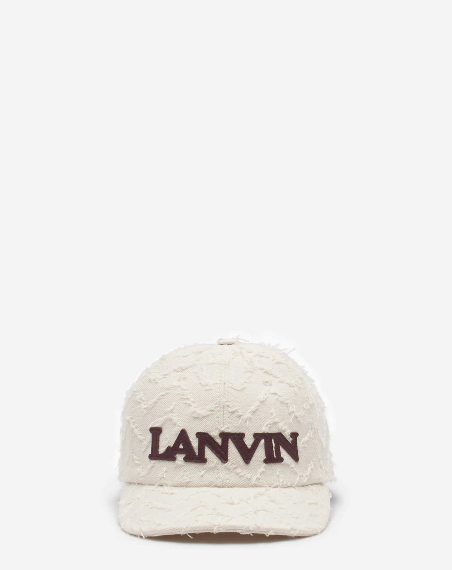 Lanvin Herringbone motif cap Lightbeige/burgundy Best Sale