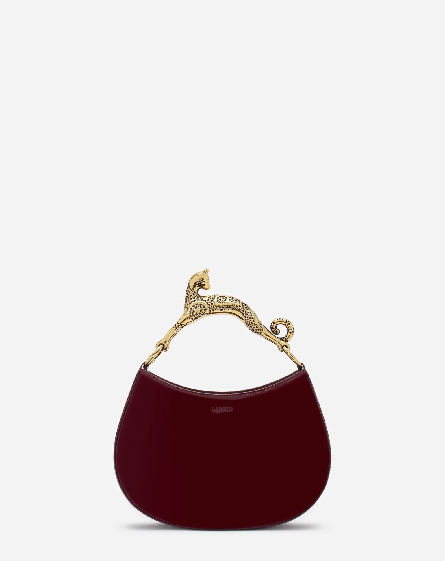 Lanvin Hobo cat bag in glossy leather Burgundy Discount