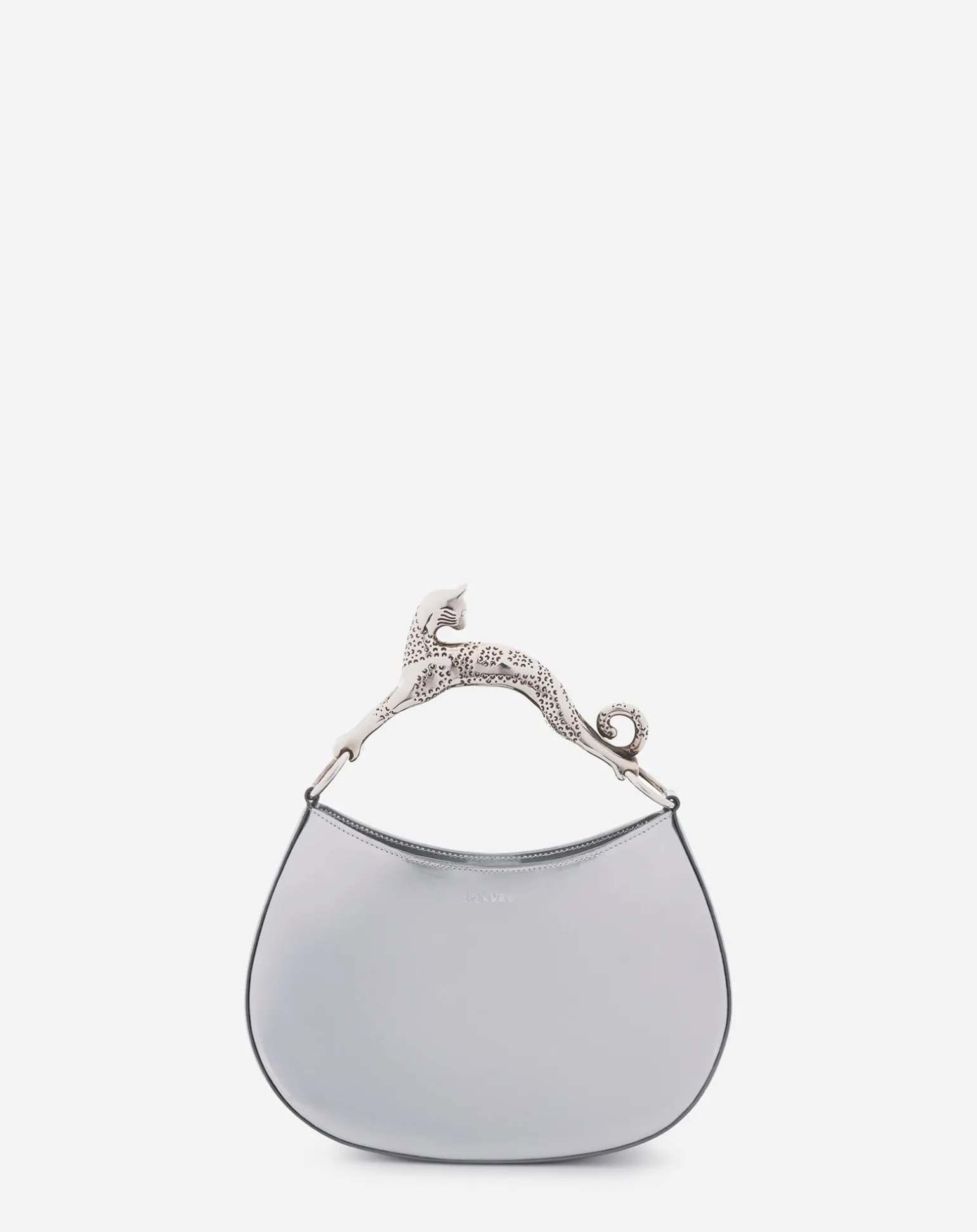 Lanvin Hobo cat bag in metallic leather Silver Store