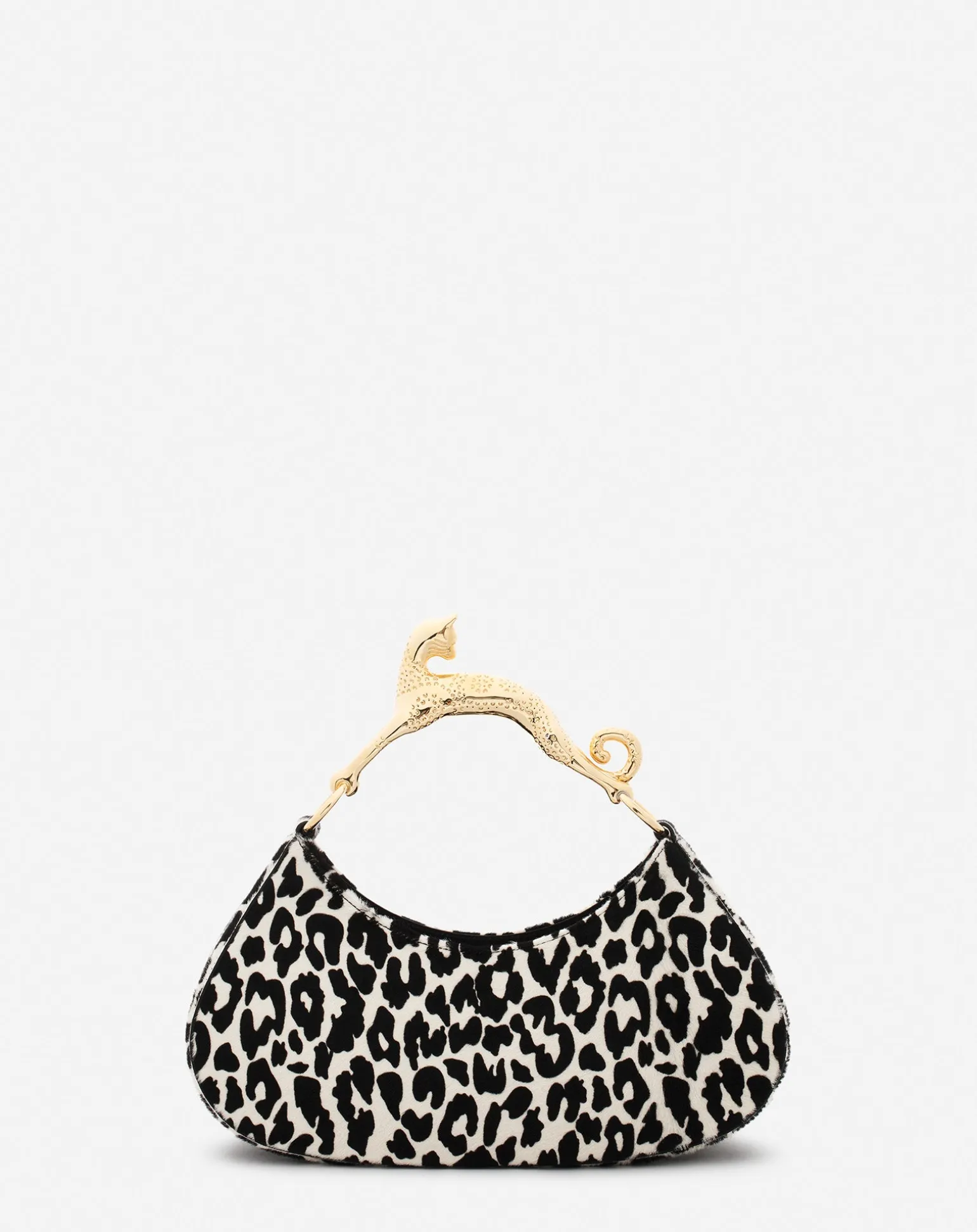 Lanvin Hobo cat bolide bag in pony-effect leather Black/white Clearance