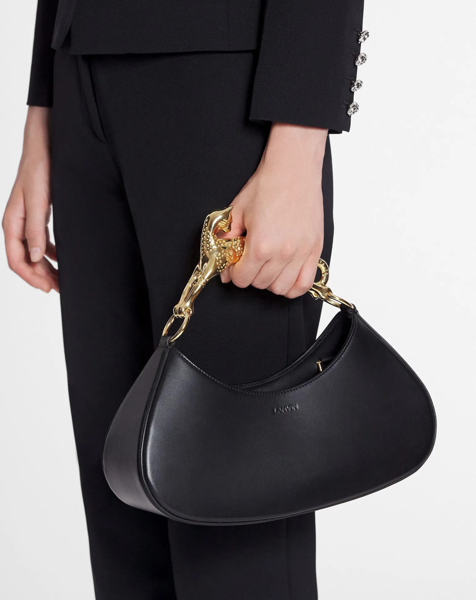 Lanvin Hobo cat bolide leather bag Black Store