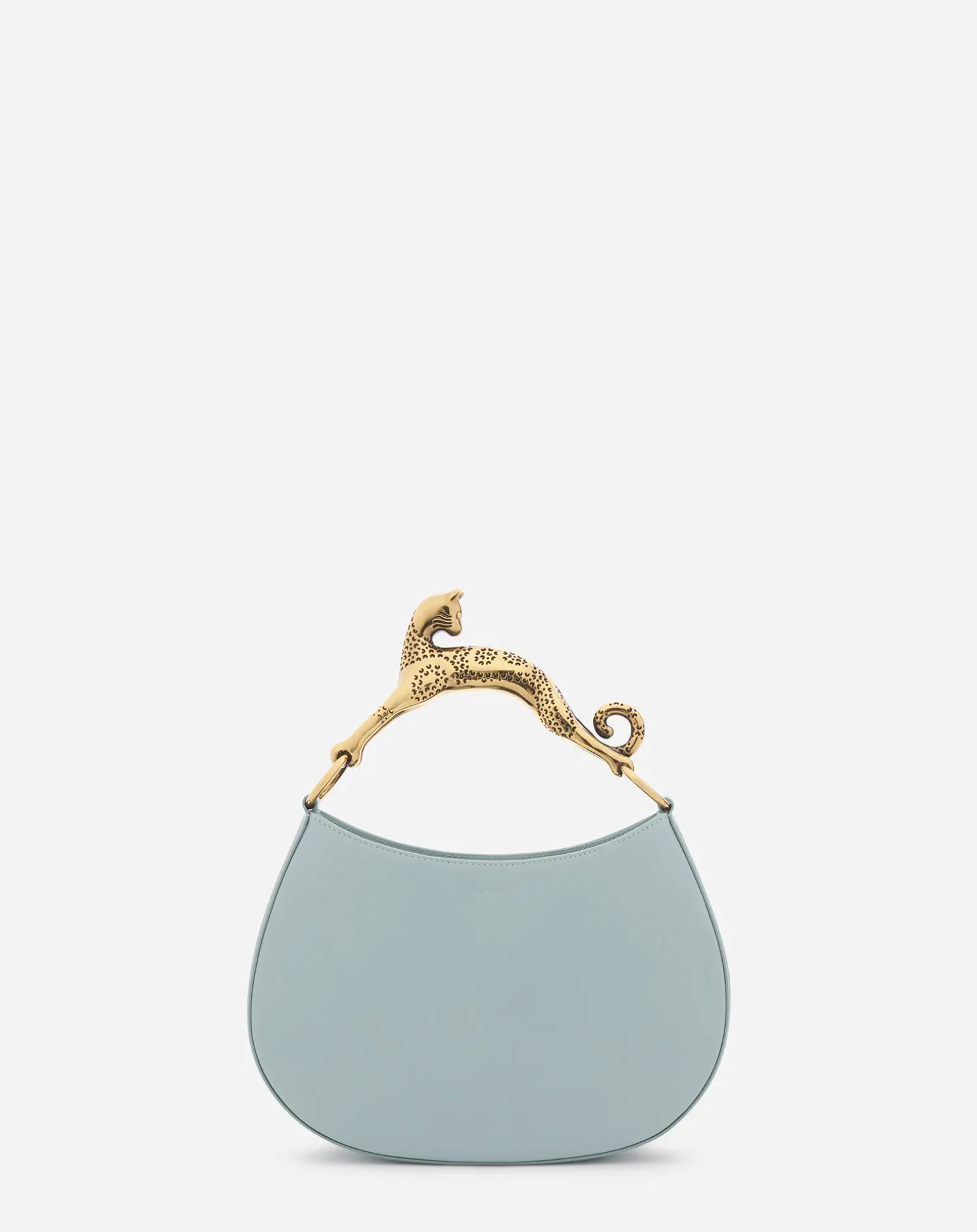 Lanvin Hobo cat leather bag Iceblue Hot