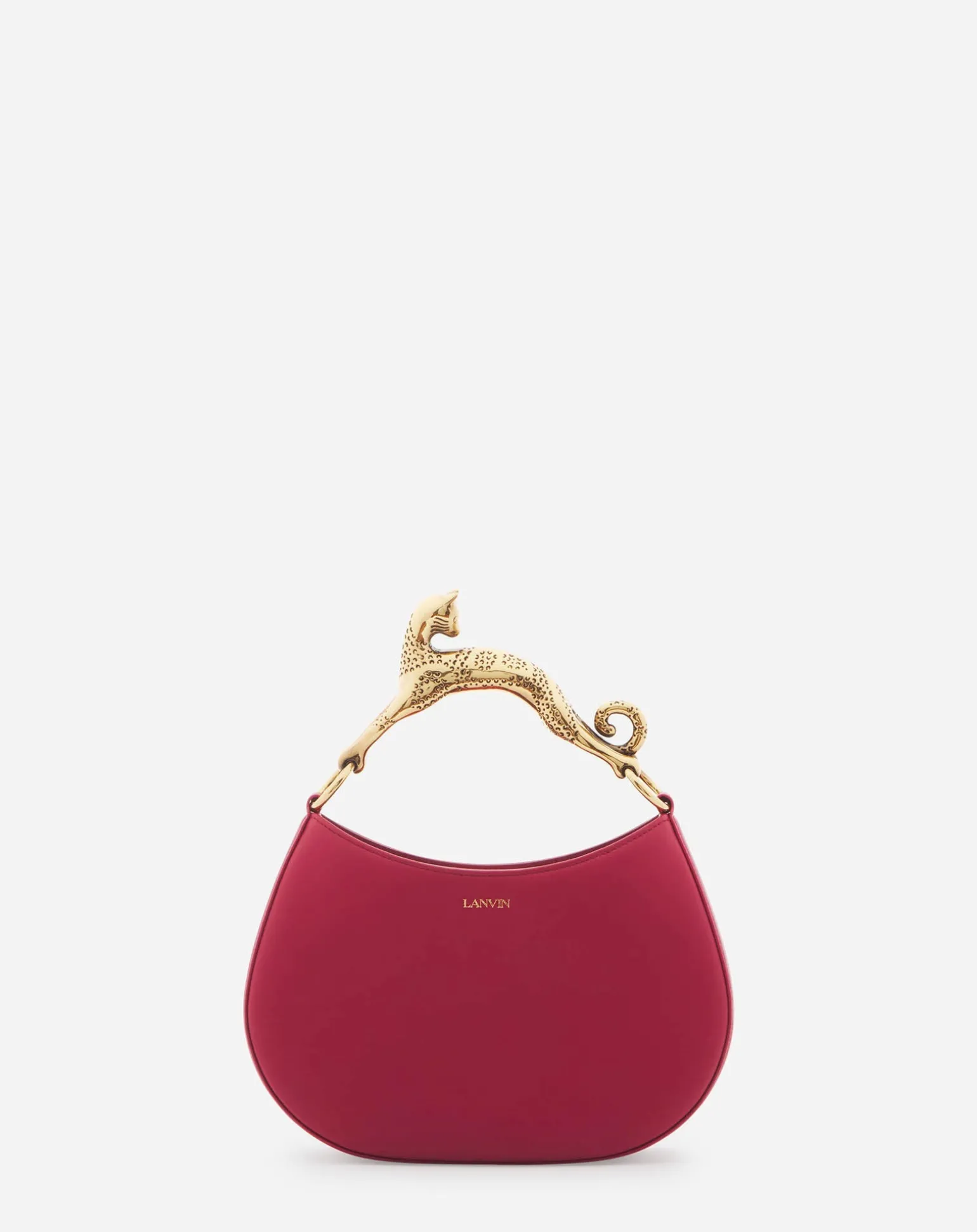 Lanvin Hobo cat leather bag Burgundy Best Sale