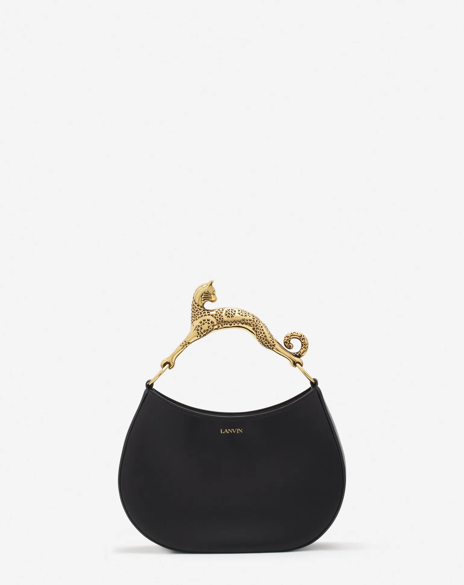 Lanvin Hobo cat leather bag Black Cheap