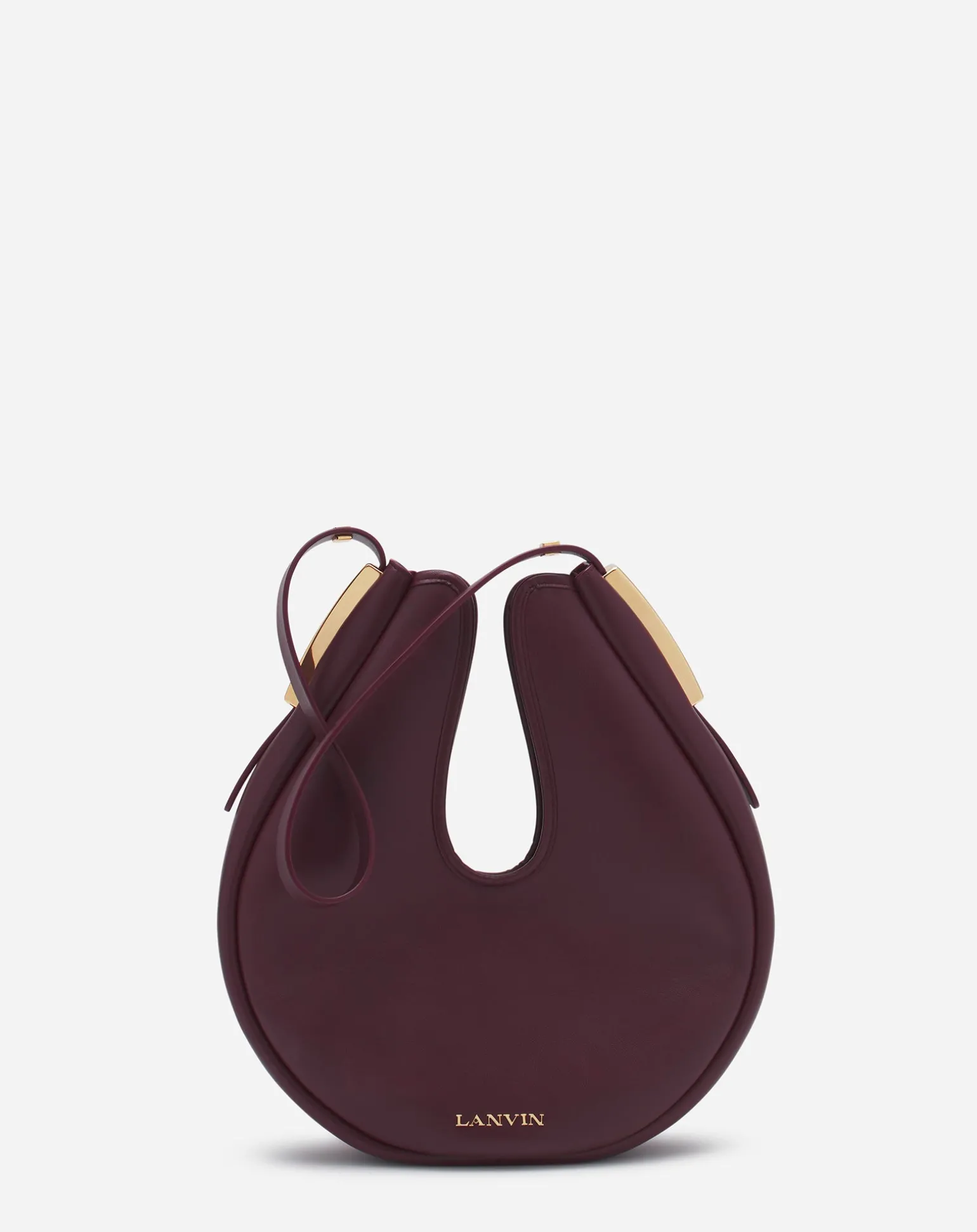 Lanvin Hobo cymbal leather bag Burgundy Fashion