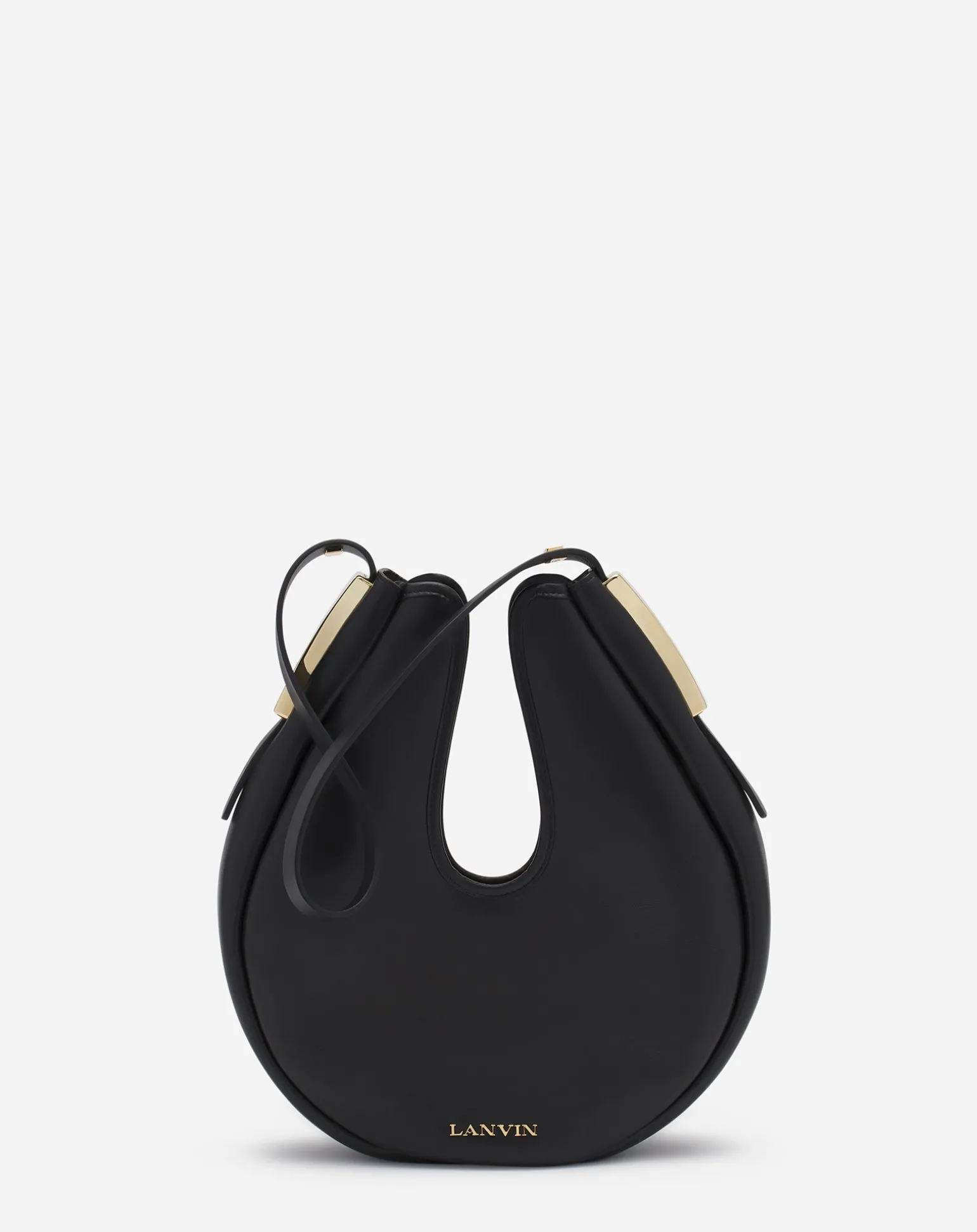 Lanvin Hobo cymbal leather bag Black Clearance